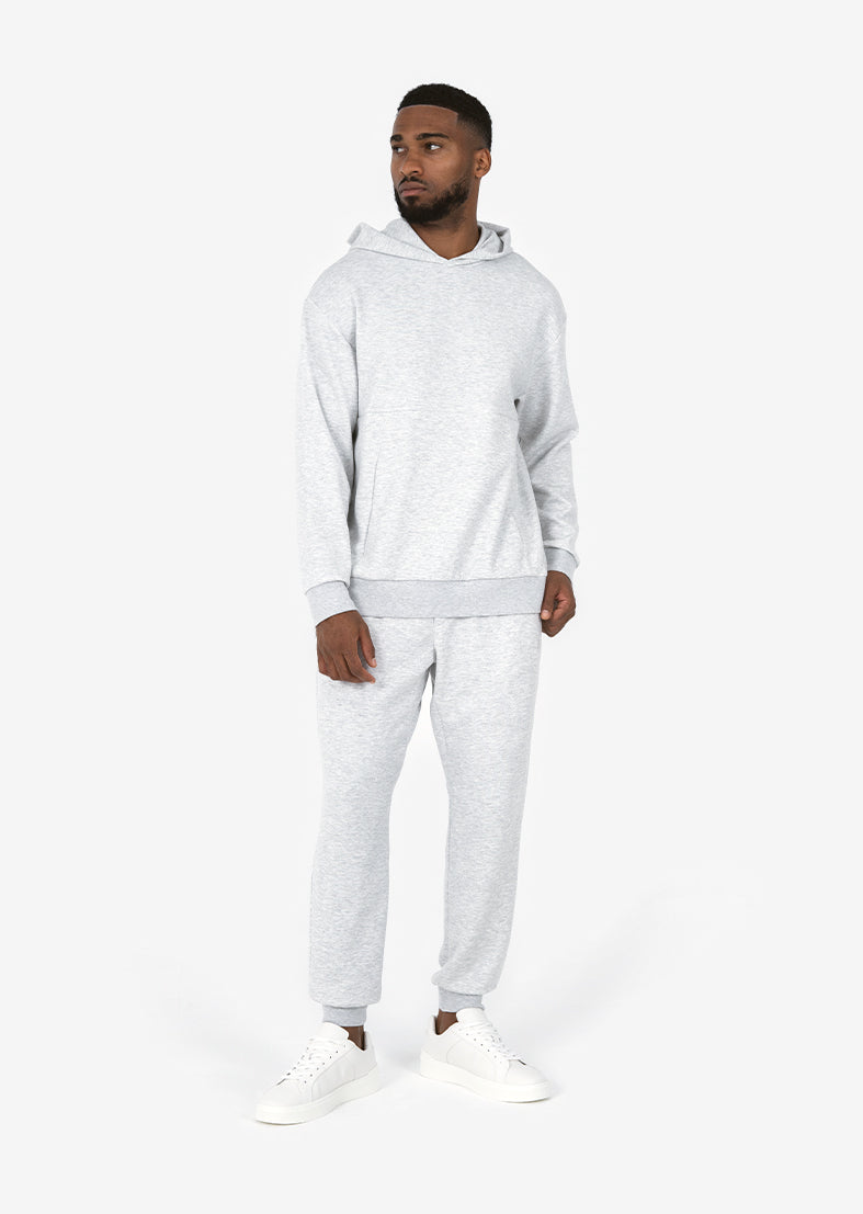 Premium Men's Sweat Hoodie & Jogger Set - Medium Grey Melange - Comfortable Lounge Wear for Home, Gym & Casual Outings