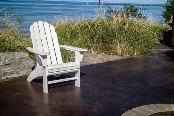 Premium POLYWOOD Black Vineyard Curveback Adirondack Chair - Weather-Resistant Outdoor Patio Furniture for Garden, Poolside & Backyard Relaxation