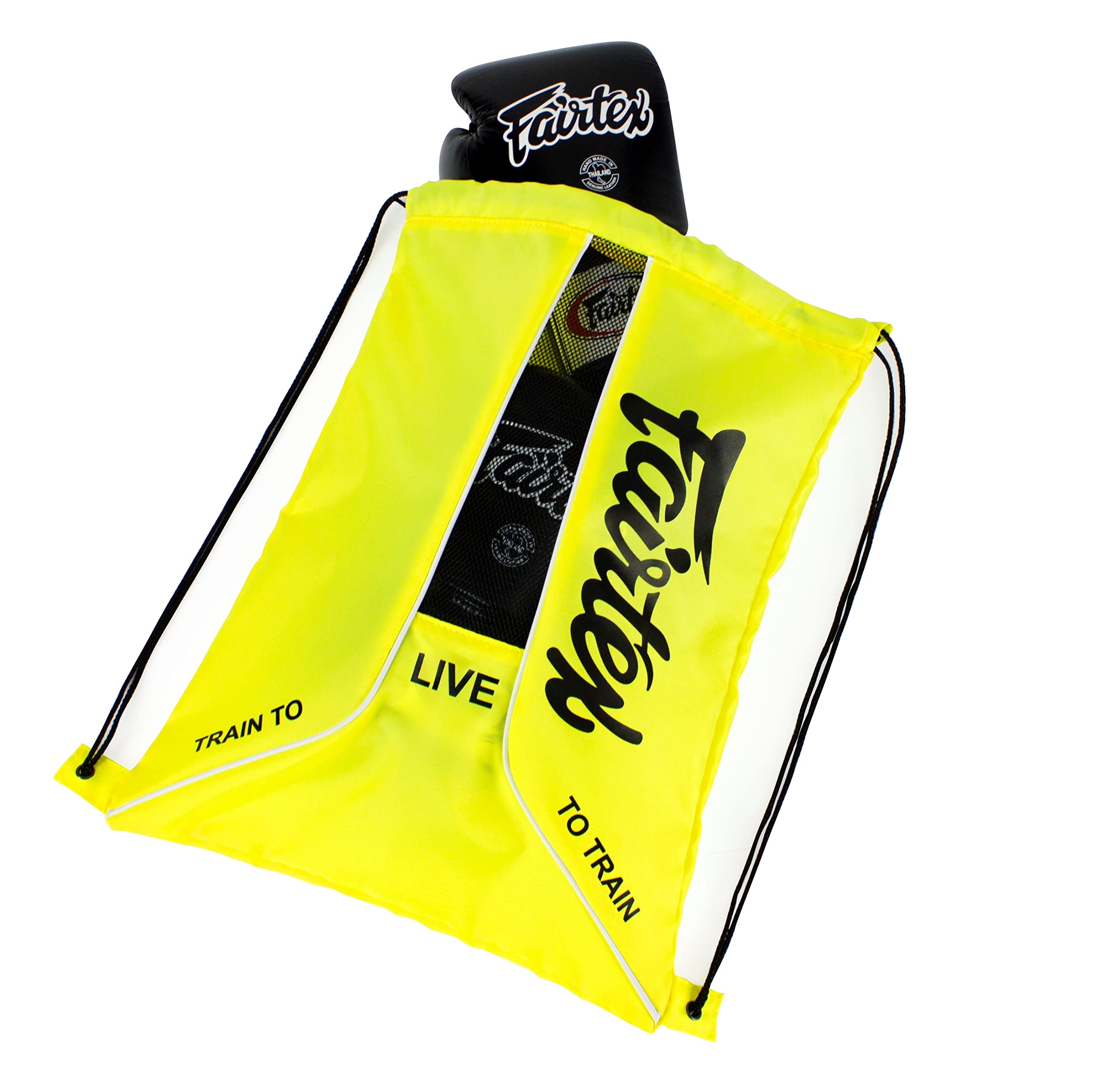 Fairtex BAG6 Thai Boxing Gym Bag - Muay Thai & MMA Training Sack Bag (Yellow) - Perfect for Boxing, Kickboxing, MMA & Fitness Workouts