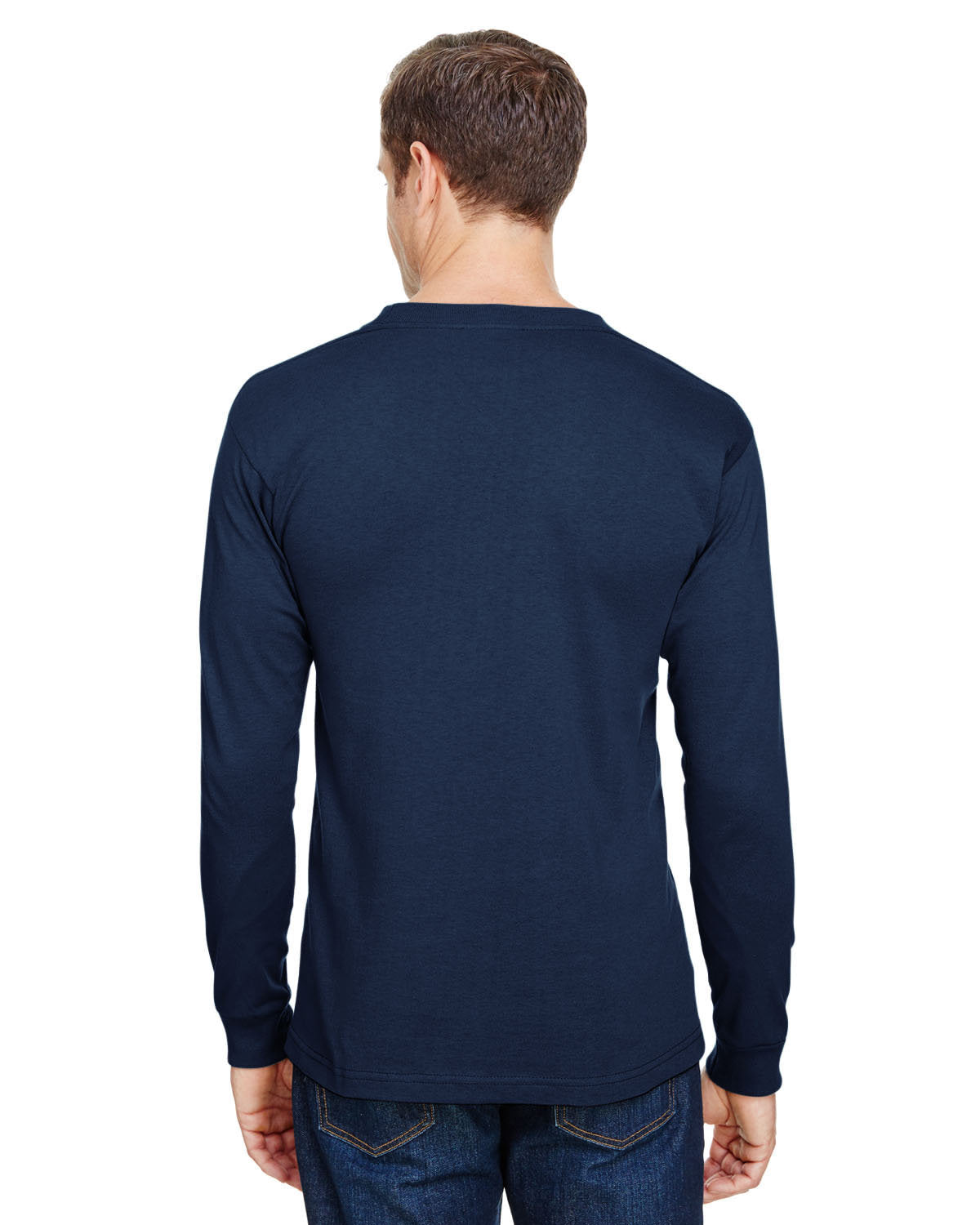 Bayside BA3055 Unisex Union Made Long Sleeve Pocket Crew T-Shirt - Comfortable Workwear for Men & Women - Perfect for Construction, Factories, and Outdoor Activities