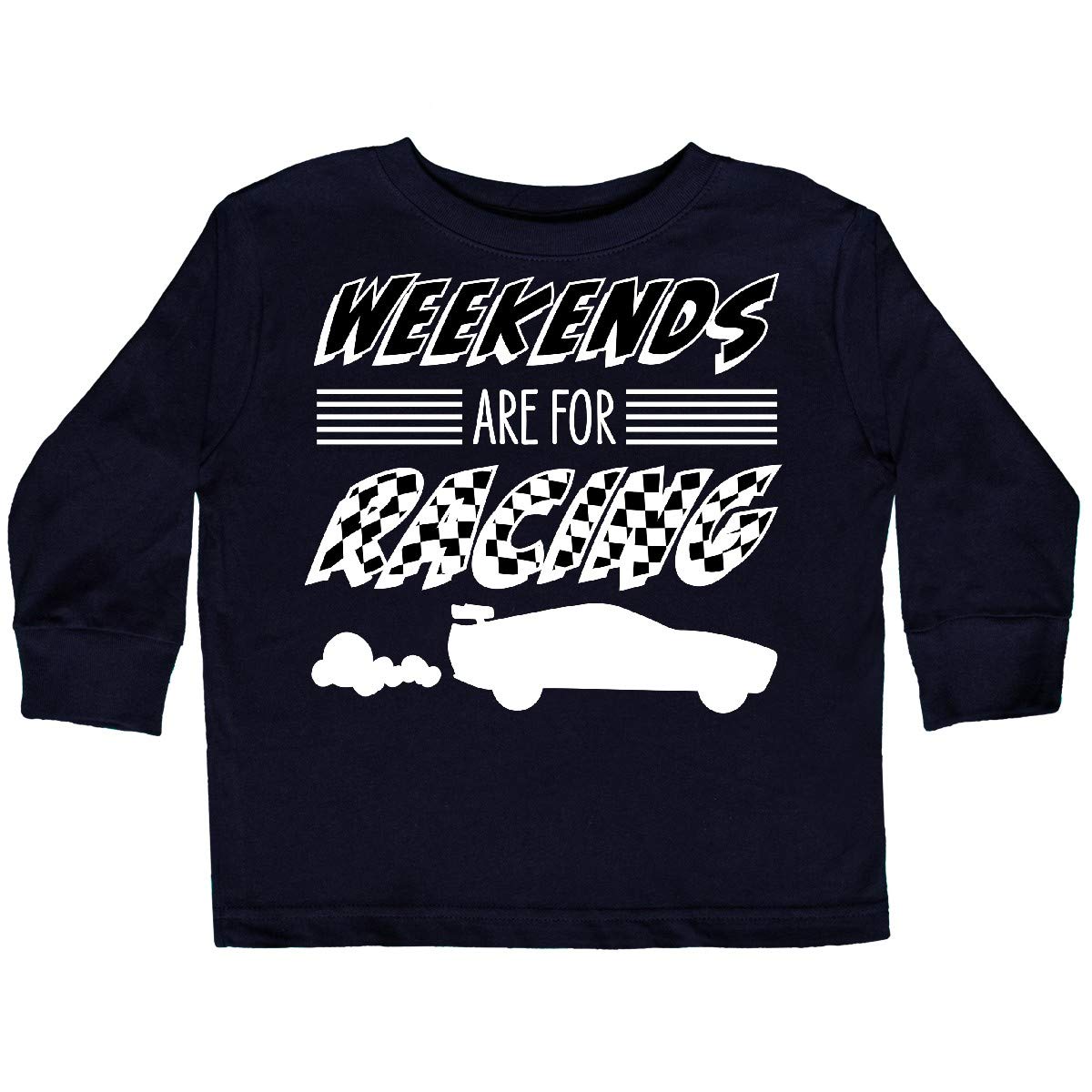 Inktastic Weekends Are for Racing Toddler Boys Long Sleeve T-Shirt - Comfortable Cotton Tee for Kids, Boys & Toddlers - Perfect for Racing Events, Birthday Gifts & Casual Wear
