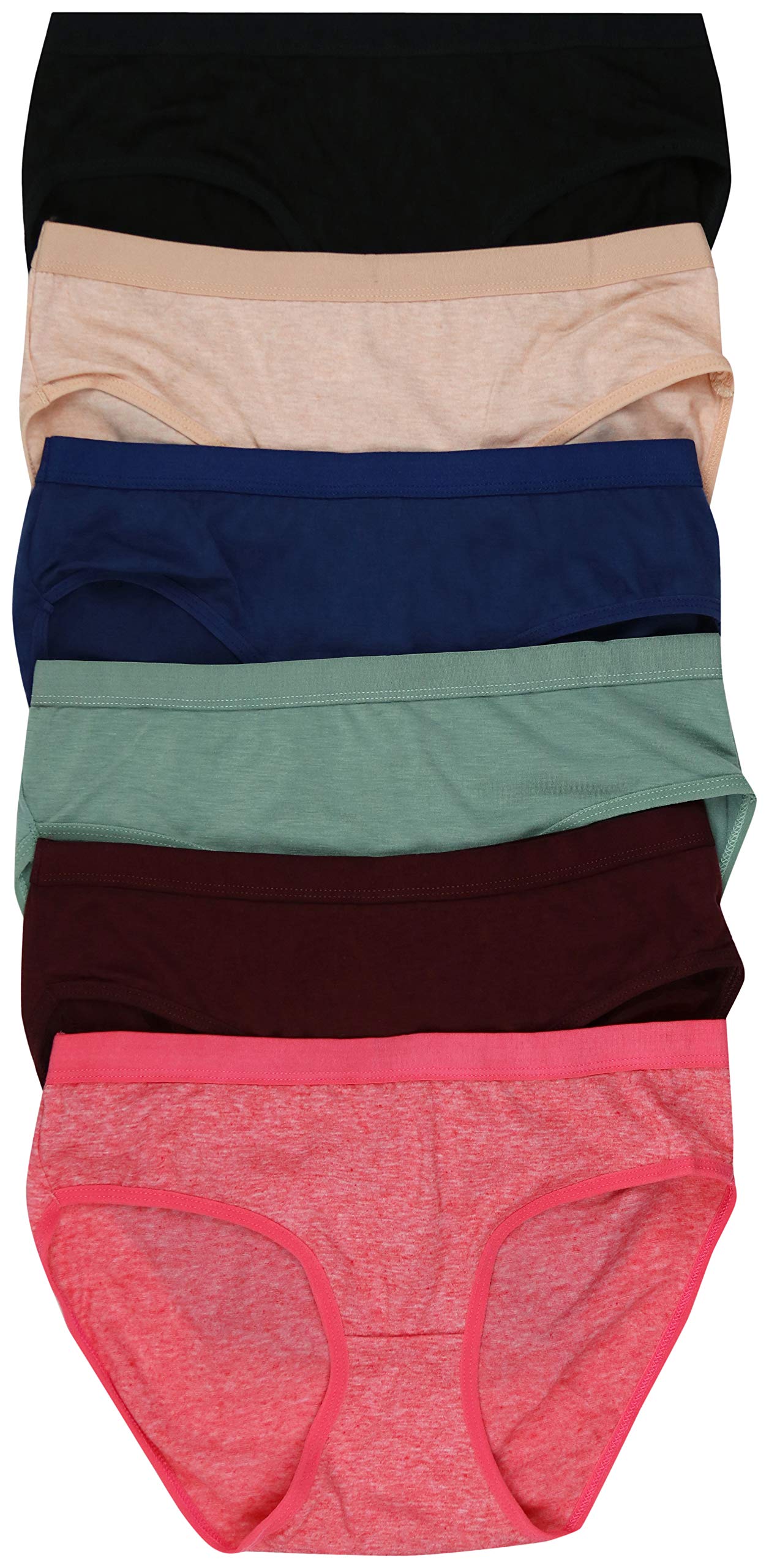 ToBeInStyle Women's 6-Pack Assorted Bikini Panties - Soft Cotton Underwear for Everyday Comfort & Style | Perfect for Travel, Gym & Lounge