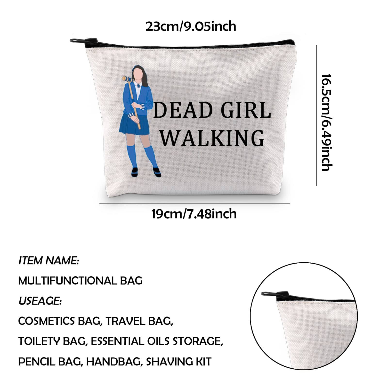 WCGXKO Musical Queens Gift Dead Girl Walking Makeup Bag With Zipper - Themed Toiletry Pouch for Musical Lovers - Perfect for Travel, Cosmetics & Theater Fans Accessories
