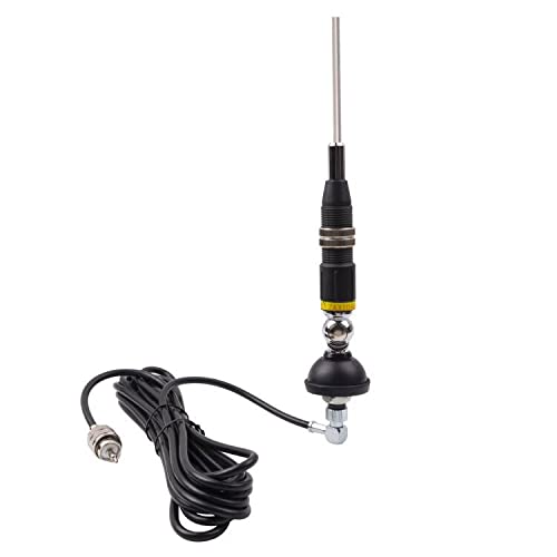 VECTORCOM 10m & CB Mobile Mount Antenna Kit with 3M RG58 Coaxial Cable and PL259 Connector - Compatible with CB Radios and 10 Meter Radios (Model S327N) - Perfect for Truckers, Off-Road Vehicles, and Emergency Communication