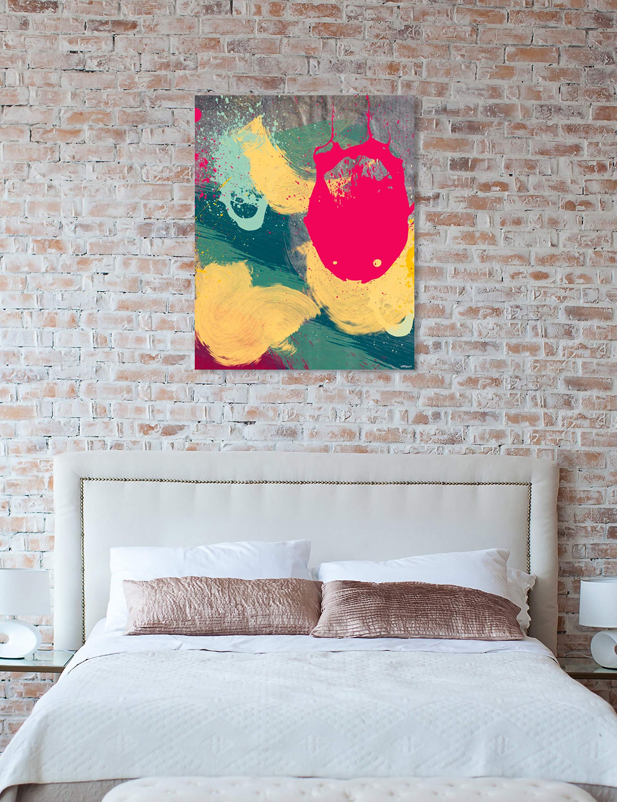 Abstract Wall Art Canvas Print 'Strawberry Dreams' by Oliver Gal - 13x16 Inch Yellow & Pink Modern Home Decor - Perfect for Living Room, Bedroom & Office Wall Decoration