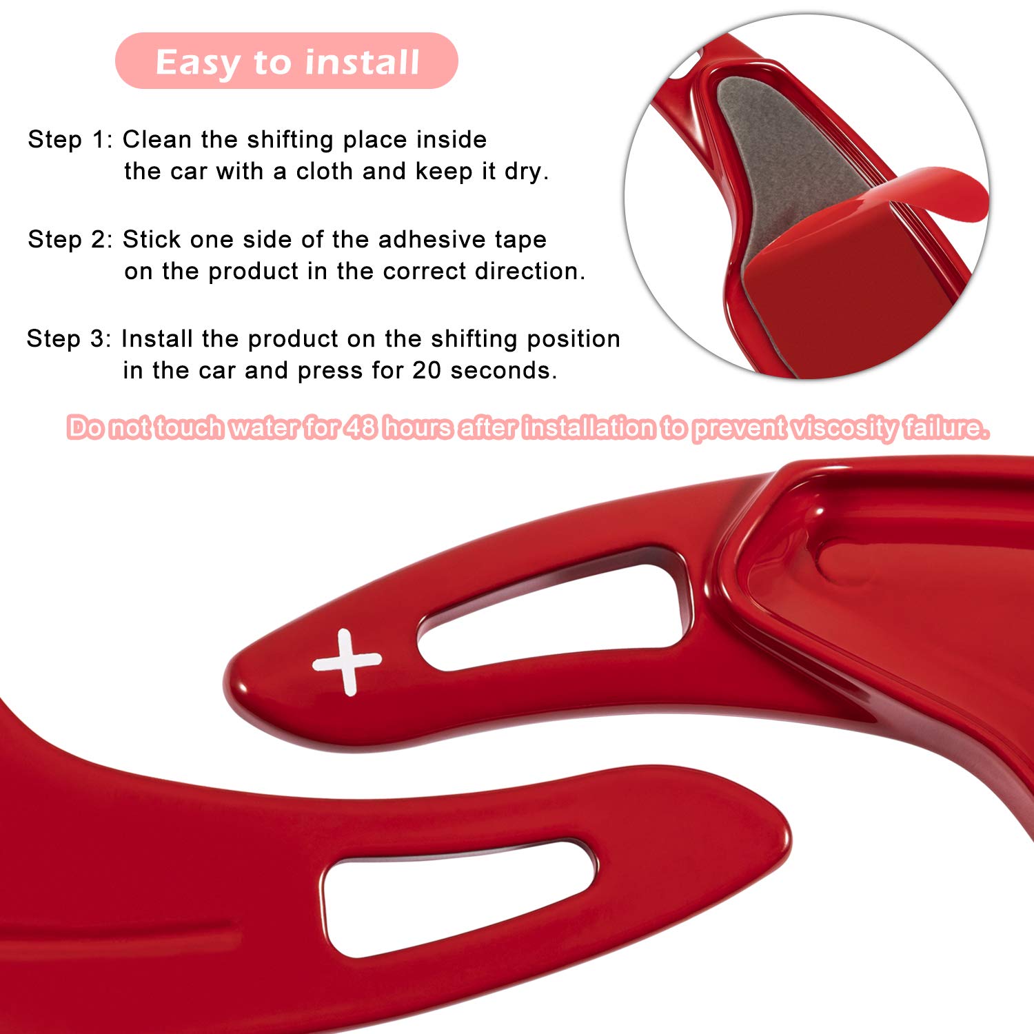 High-Quality Red Aluminum Steering Wheel Paddle Shifter Extension Cover Trim - Interior Accessories for 2016-2022 Chevrolet Camaro & 2014-2019 Corvette C7 - Easy Installation & Enhanced Driving Experience