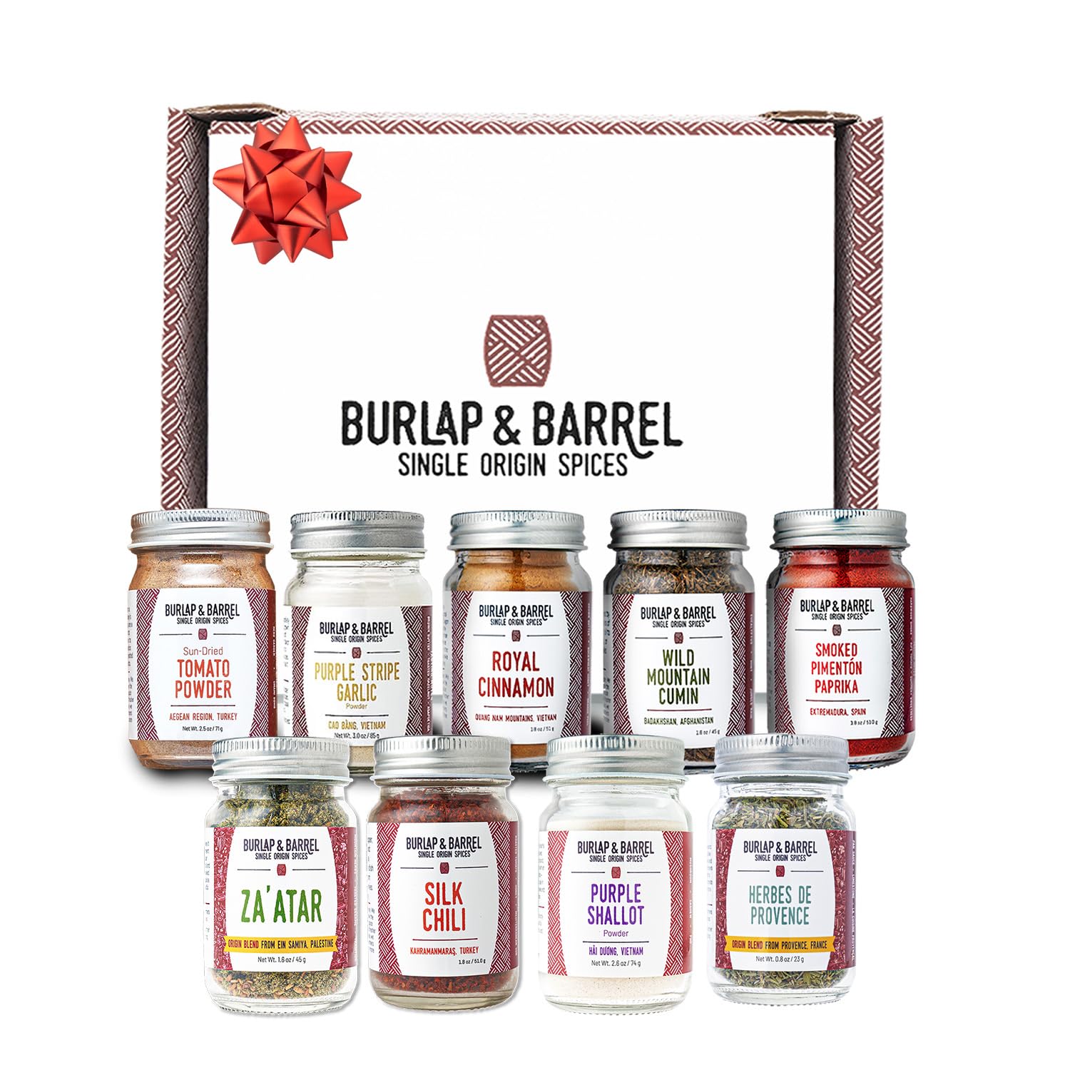 Burlap & Barrel Premium 9-Pack Spice Gift Set - Award-Winning Spices Featured on Shark Tank - 9 Full-Size Jars Including Cinnamon, Garlic & Lime - Perfect for Home Cooking, Gourmet Gifts & Culinary Enthusiasts