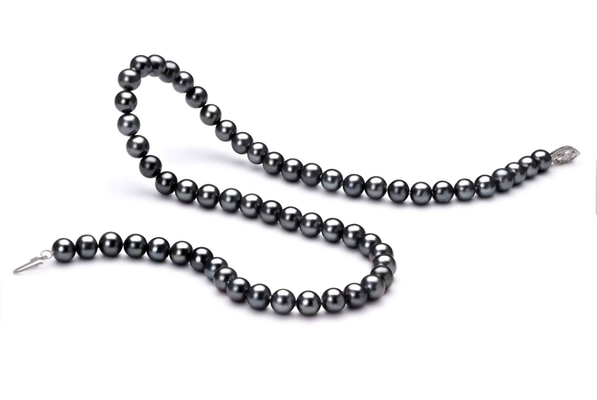 AA Quality 6-7mm Black Freshwater Cultured Pearl Necklace for Women - 925 Sterling Silver Jewelry for Weddings, Parties & Special Occasions