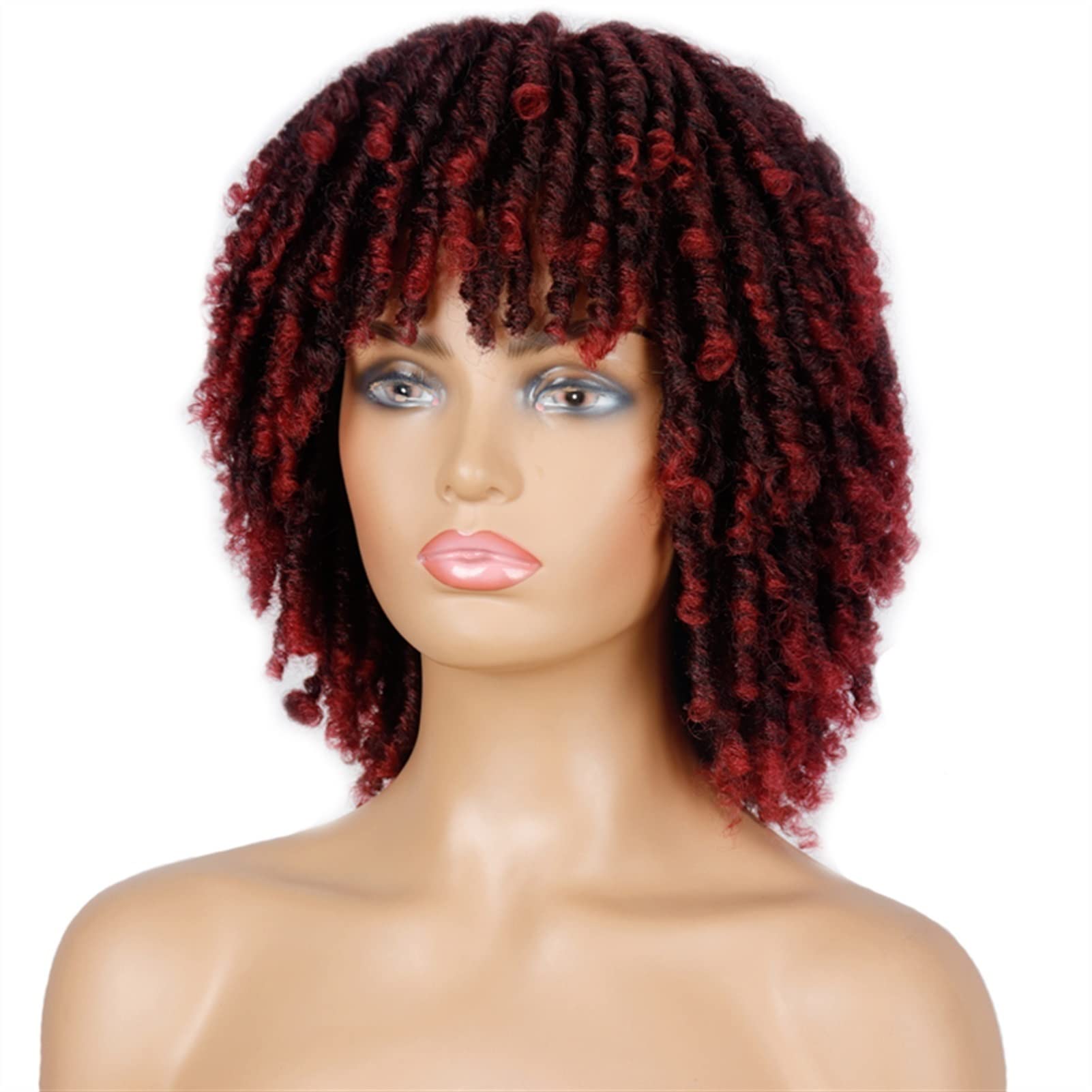 UNNS Soft Short Synthetic Wigs for Black Women - 14 Inch Fiber Crochet Twist Hair Replacement Wig (Color D) | Perfect for Daily Wear, Cosplay & Protective Styling