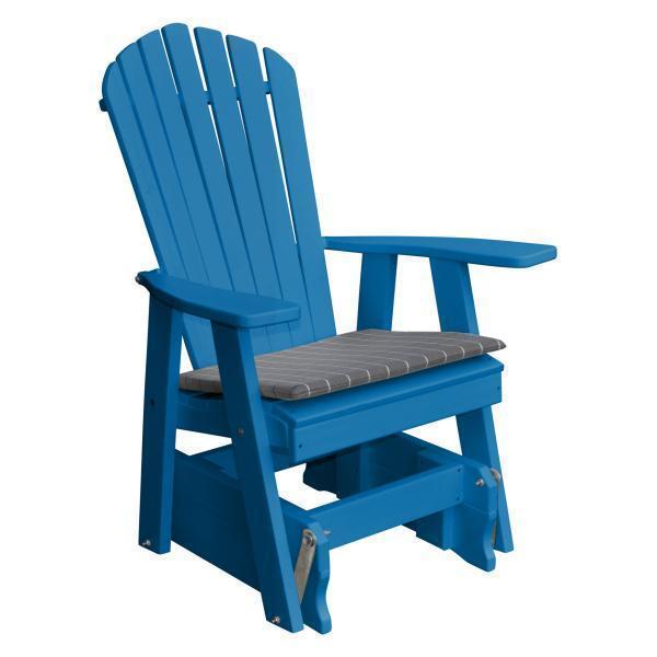 A & L Furniture Poly Adirondack Gliding Chair - Outdoor Patio Rocking Chair with Weather-Resistant Polyethylene - Perfect for Garden, Deck, and Poolside Relaxation