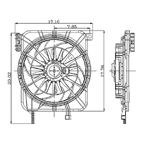 OE Replacement Dual Radiator and Condenser Fan Assembly for 1995-2005 Pontiac Sunfire - GM3115106 PartsLink - Perfect for Engine Cooling & AC System Performance