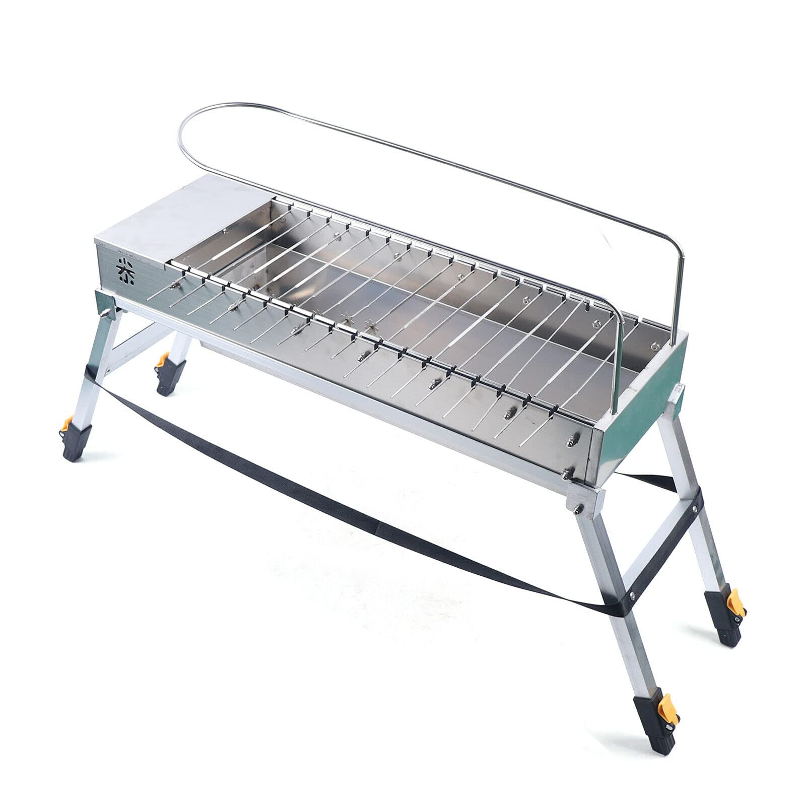 Electric Rotisserie BBQ Grill - Automatic Rotating Stainless Steel USB Grill for Outdoor Cooking, Camping & Picnics | Portable Commercial Charcoal Grill for Backyard, Tailgating & Parties