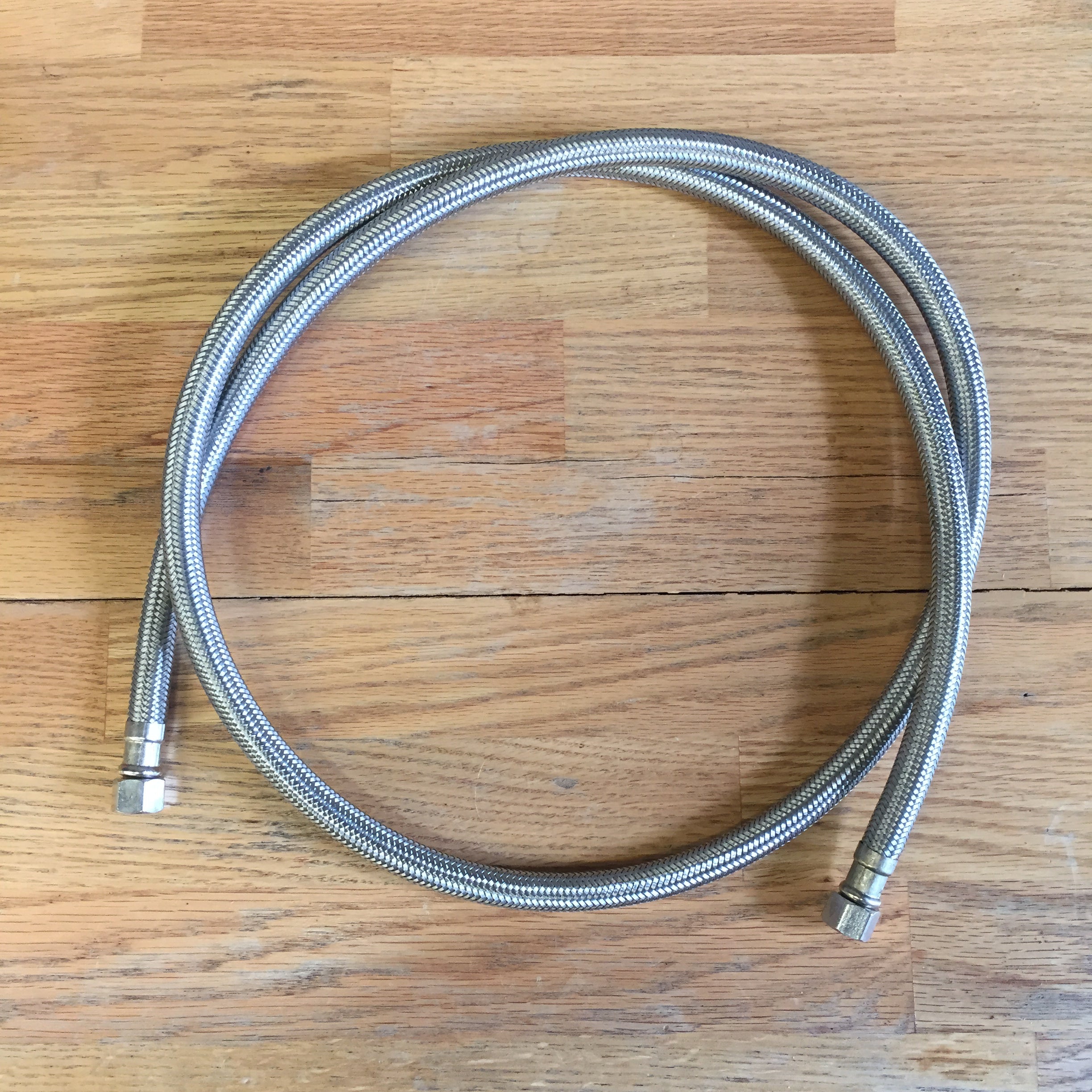 Braided Stainless Steel Water Line - 60 Inch Flexible Water Supply Hose for Kitchen, Bathroom, Refrigerator & Ice Maker - Corrosion Resistant & Durable Plumbing Pipe