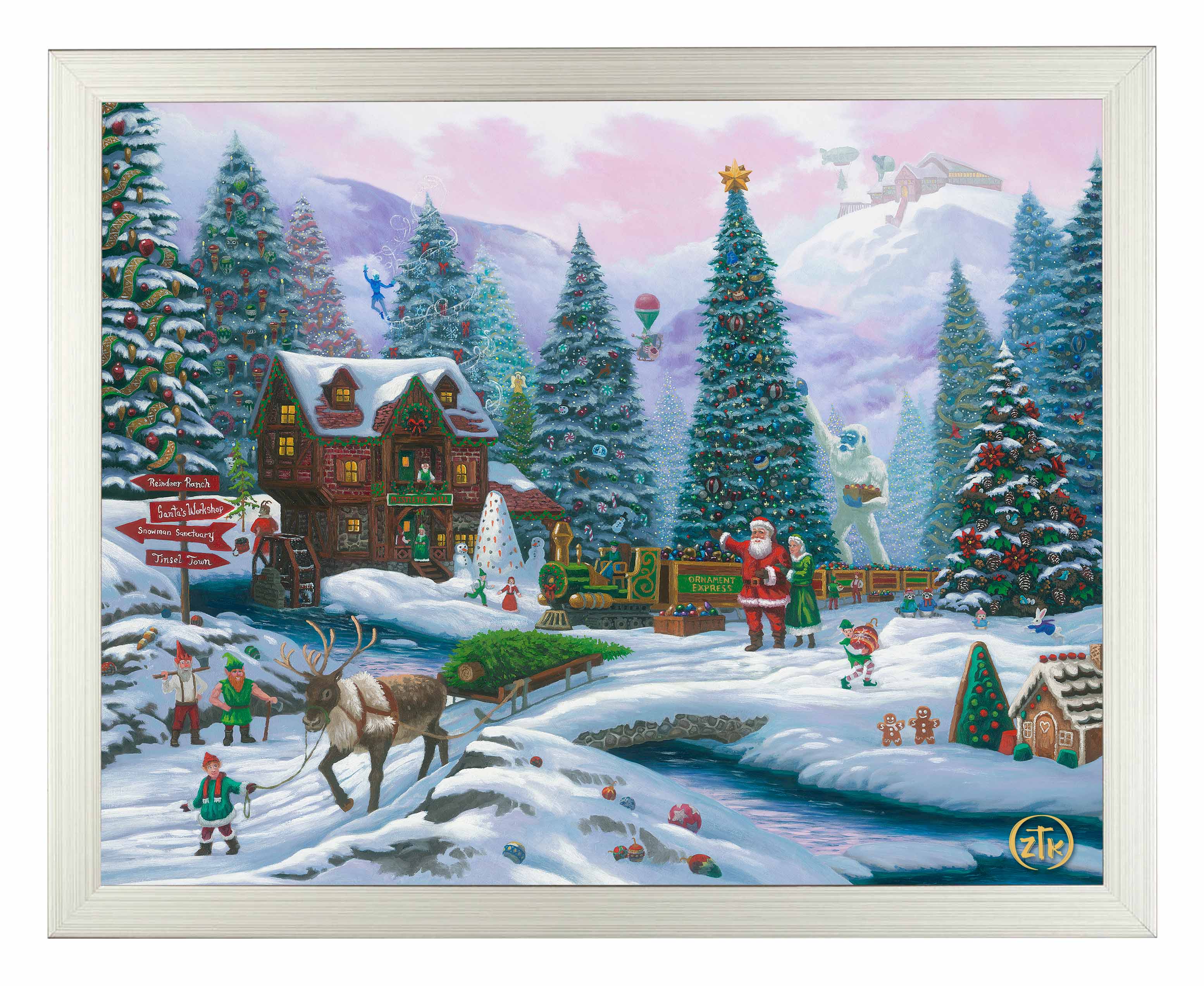 Christmas Tree Forest Art Prints - Holiday Wall Decor for Home, Office & Gifts | Winter Scenery Canvas Painting for Living Room & Bedroom