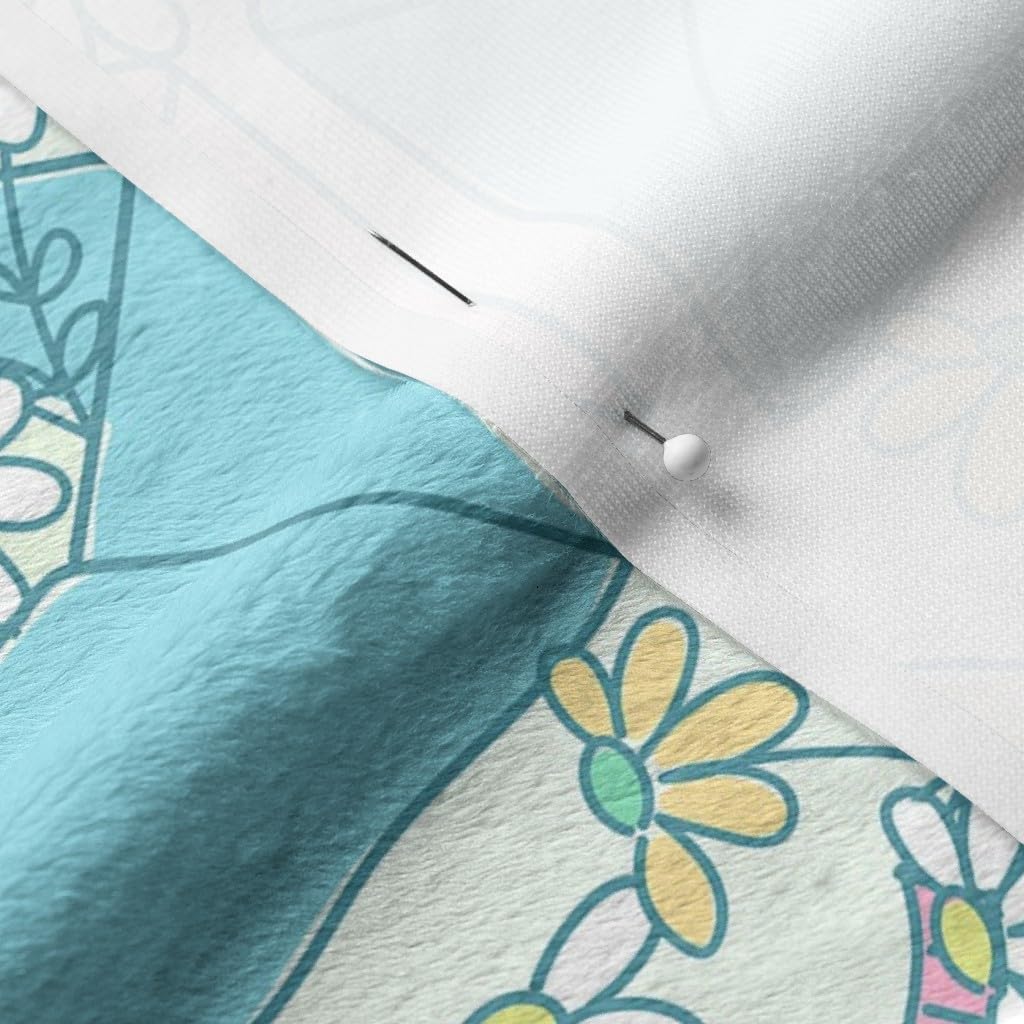 Premium Spoonflower Fabric - 'You Letters Snail Pen' Printed Soft Minky Fabric by The Yard for Sewing Baby Blankets, Quilt Backing & Plush Projects - Perfect for Nursery Decor, DIY Baby Gifts & Cozy Home Textiles