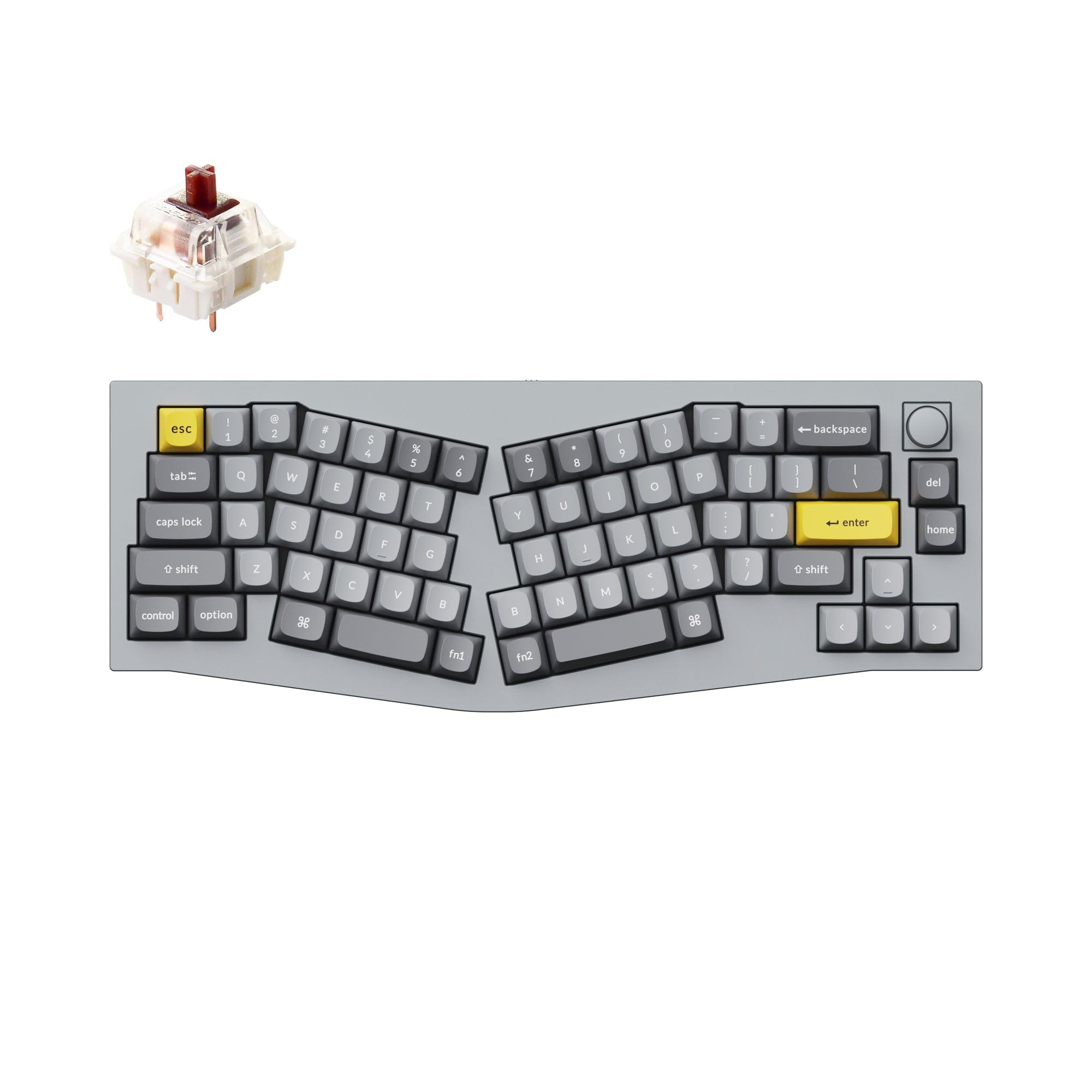 Keychron Q8 Wired Custom Mechanical Keyboard - 65% Alice Layout, QMK/VIA Programmable, Hot-Swappable Gateron G Pro Brown Switches, Double Gasket Design for Mac/Windows/Linux (Grey) | Perfect for Typing, Gaming & Programming Workspaces