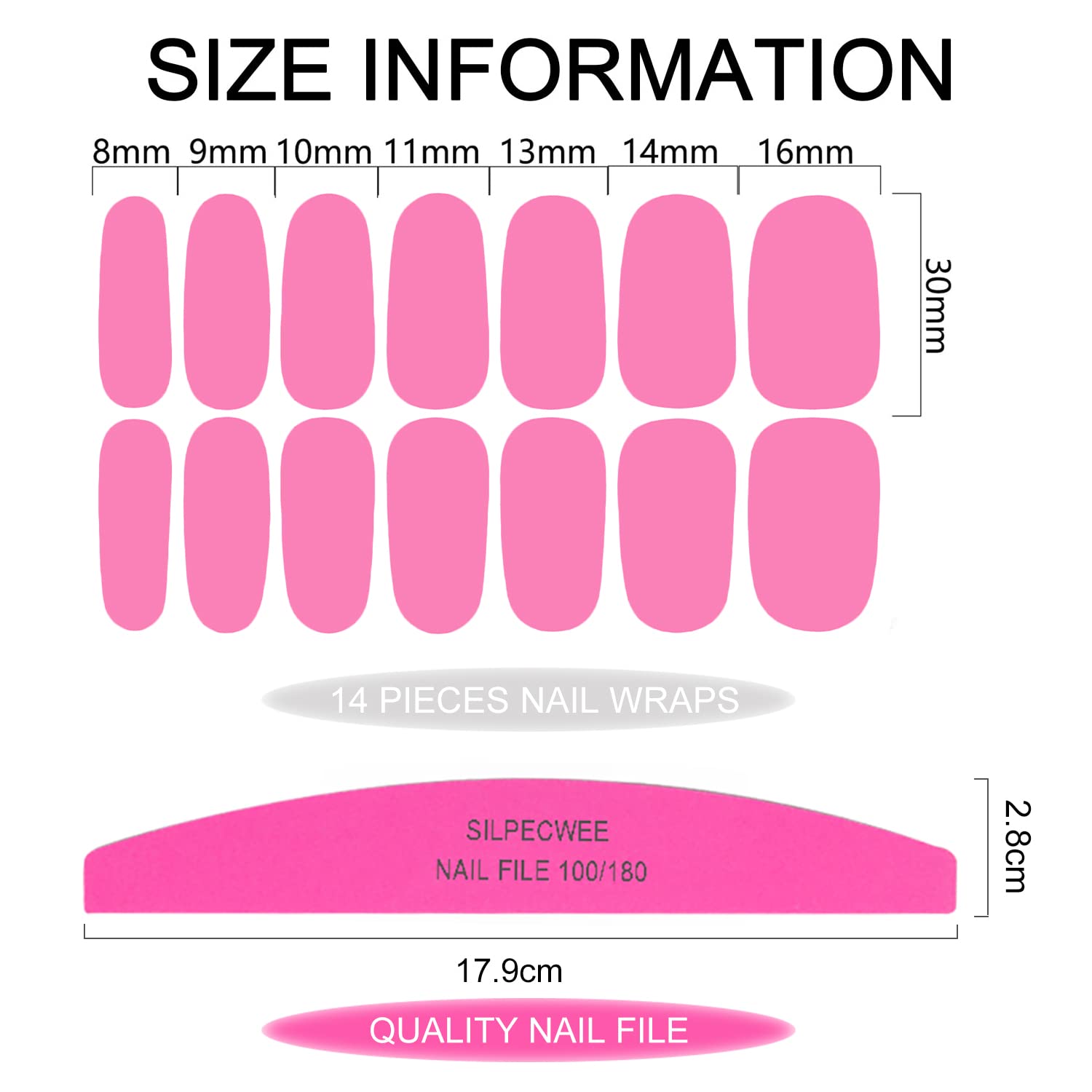 SILPECWEE 16 Sheets Self-Adhesive Nail Polish Strips - Full Cover Gel Nail Wraps for Women, Long Lasting Stick on Nails with Nail File (Dark Colors) - Perfect for Home Manicure, Parties & Special Occasions