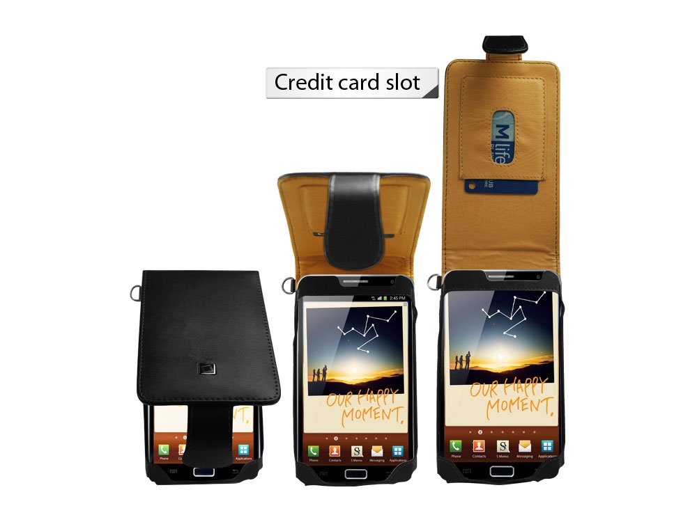 Premium Cellet Executive Case with Swivel & Spring Clips for Samsung Galaxy Note - Black | Slim Protective Cover for Business Professionals | Perfect for Office, Travel & Daily Use