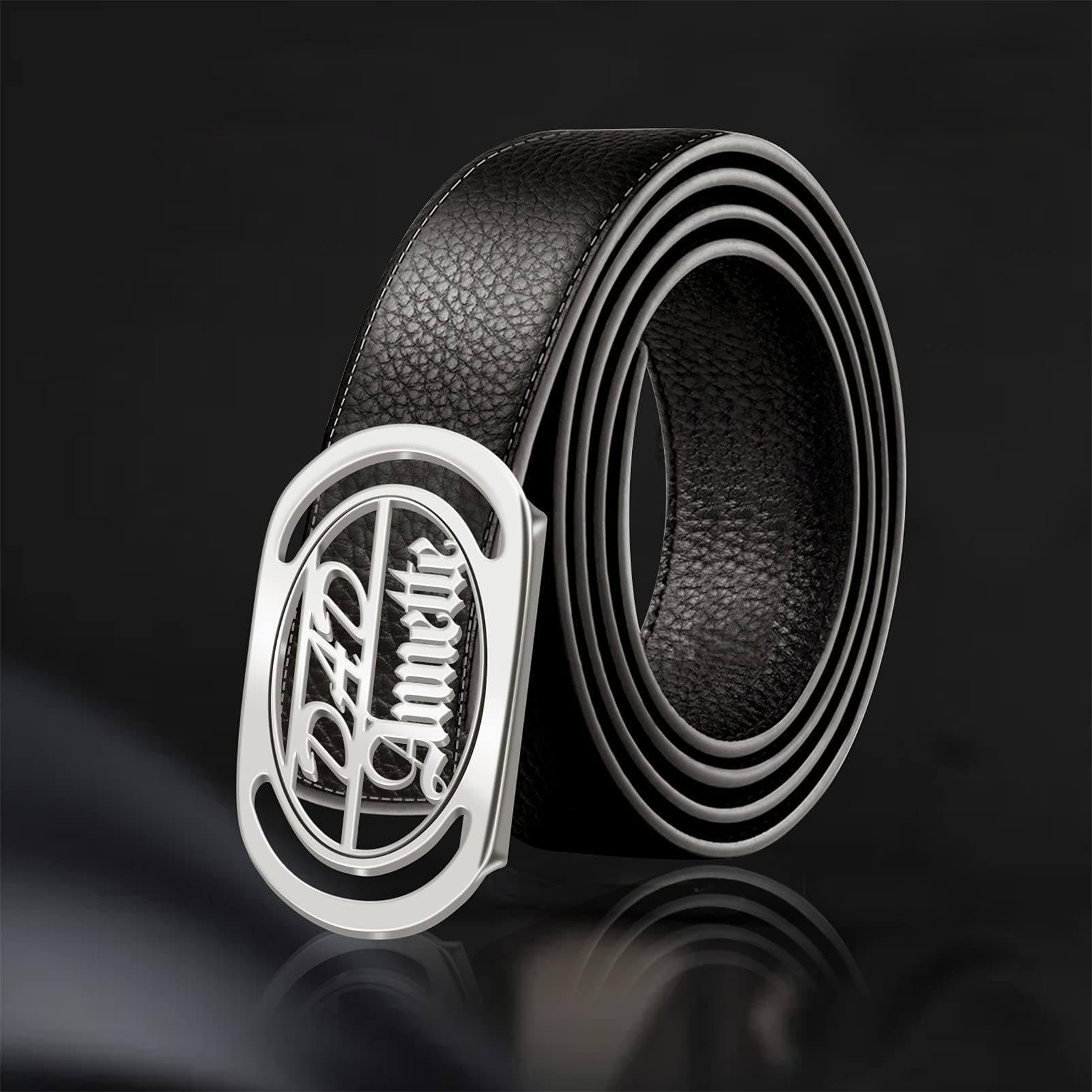 **BAUMA AUTO Men's Genuine Leather Belt - Custom Engraved Name, Concealed Carry EDC, Classic Dress Belt for Business & Casual Wear | Perfect for Office, Wedding & Everyday Use**