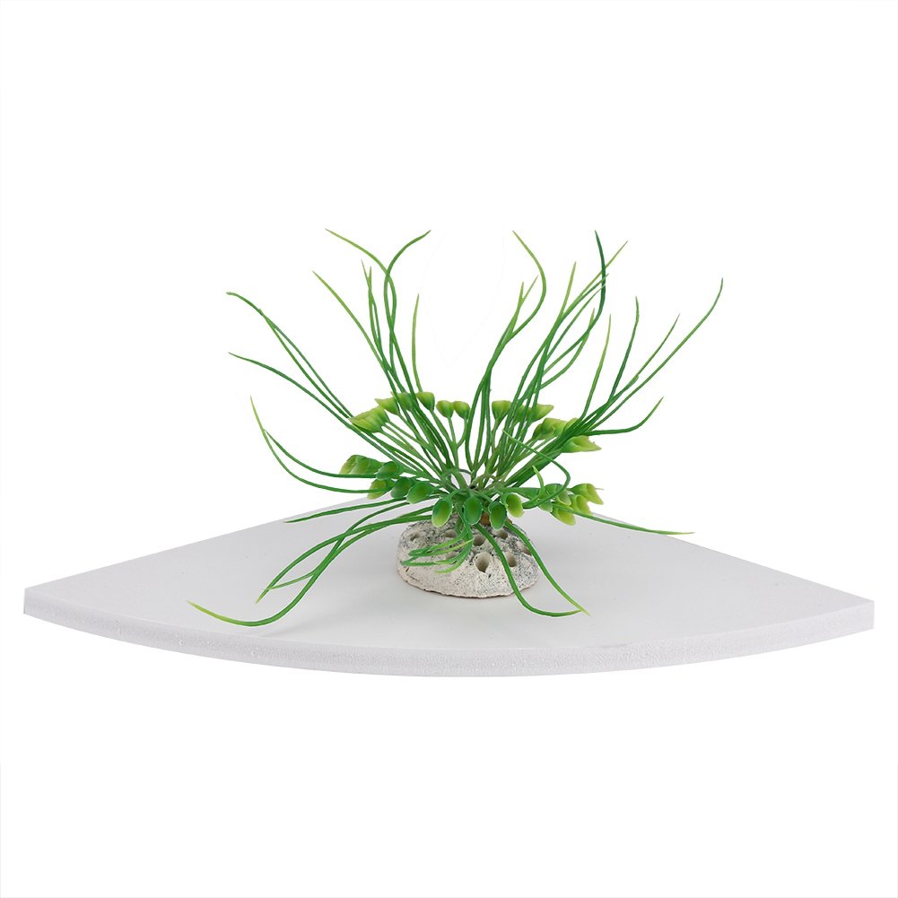 Greensen 3-Tier Floating Corner Shelf - Round End Wall Mounted PVC Shelves for Home Decor, Bedroom, Living Room, Bathroom, Kitchen & Office - White | Perfect for Small Spaces & Displaying Plants, Books & Decor Items