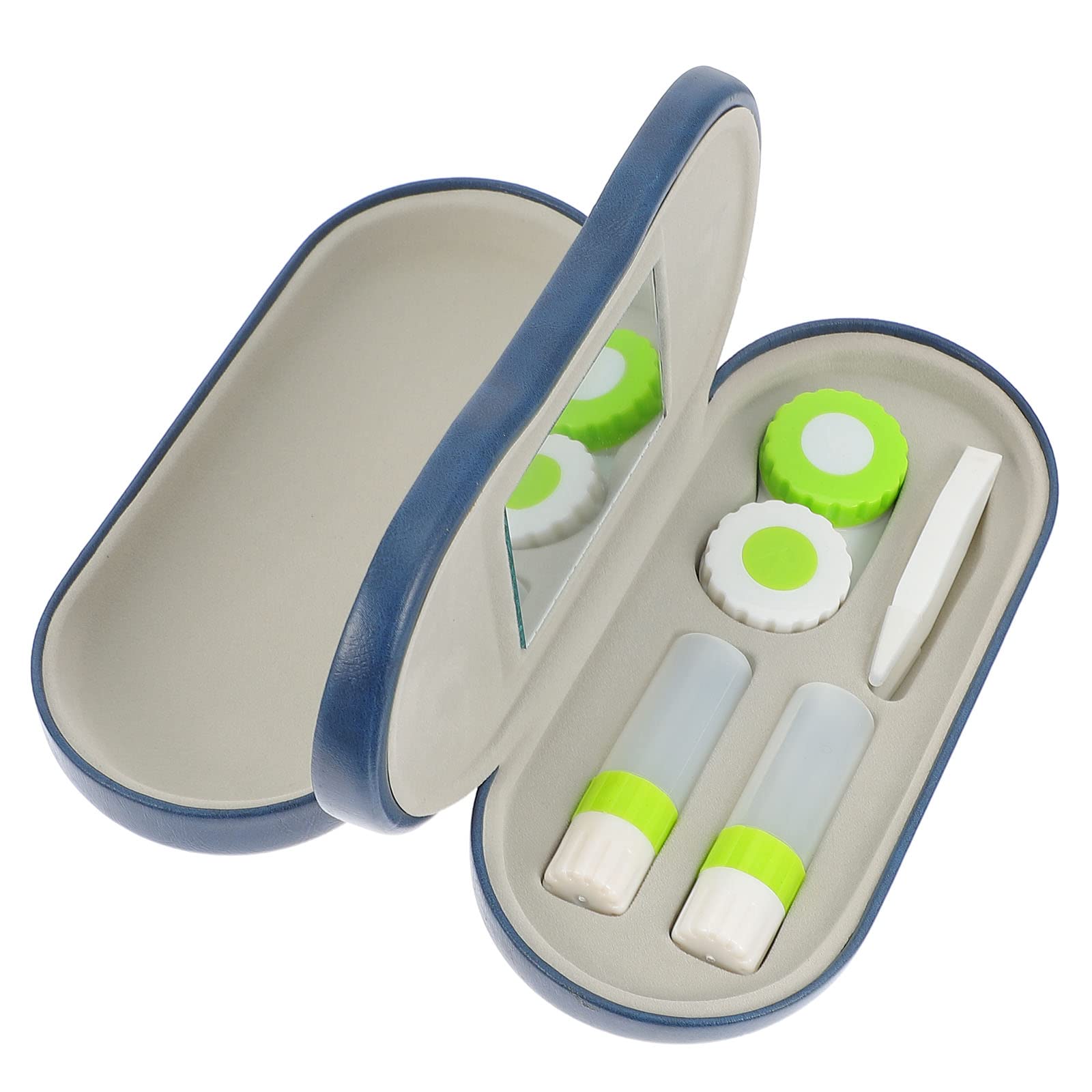 Healifty 2-in-1 Contact Lens & Eyeglass Case with Mirror, Tweezers and Remover - Portable Travel Storage Box for Contacts and Glasses | Perfect for Travel, Gym, and Daily Use