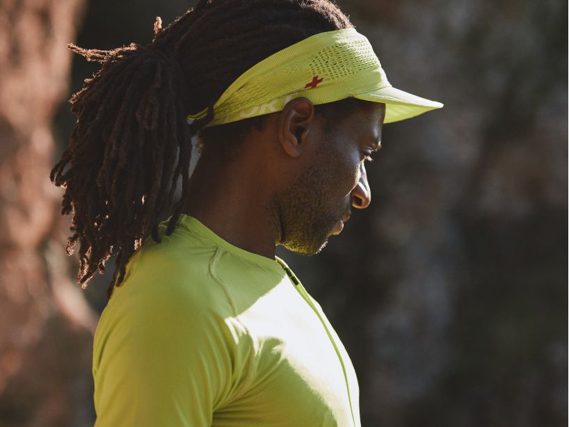 Compressport Unisex Spiderweb Headband ON/OFF - Breathable Sweatband for Running, Cycling & Workouts - Lime Green Performance Headwear