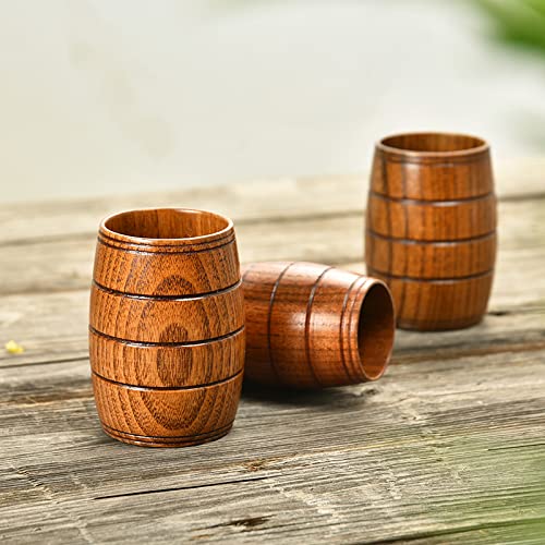 Handmade Wooden Coffee Mug with Handle - Natural Wood Tea Cup for Beer, Coffee, Milk - Perfect for Camping, Picnics & Rustic Home Decor