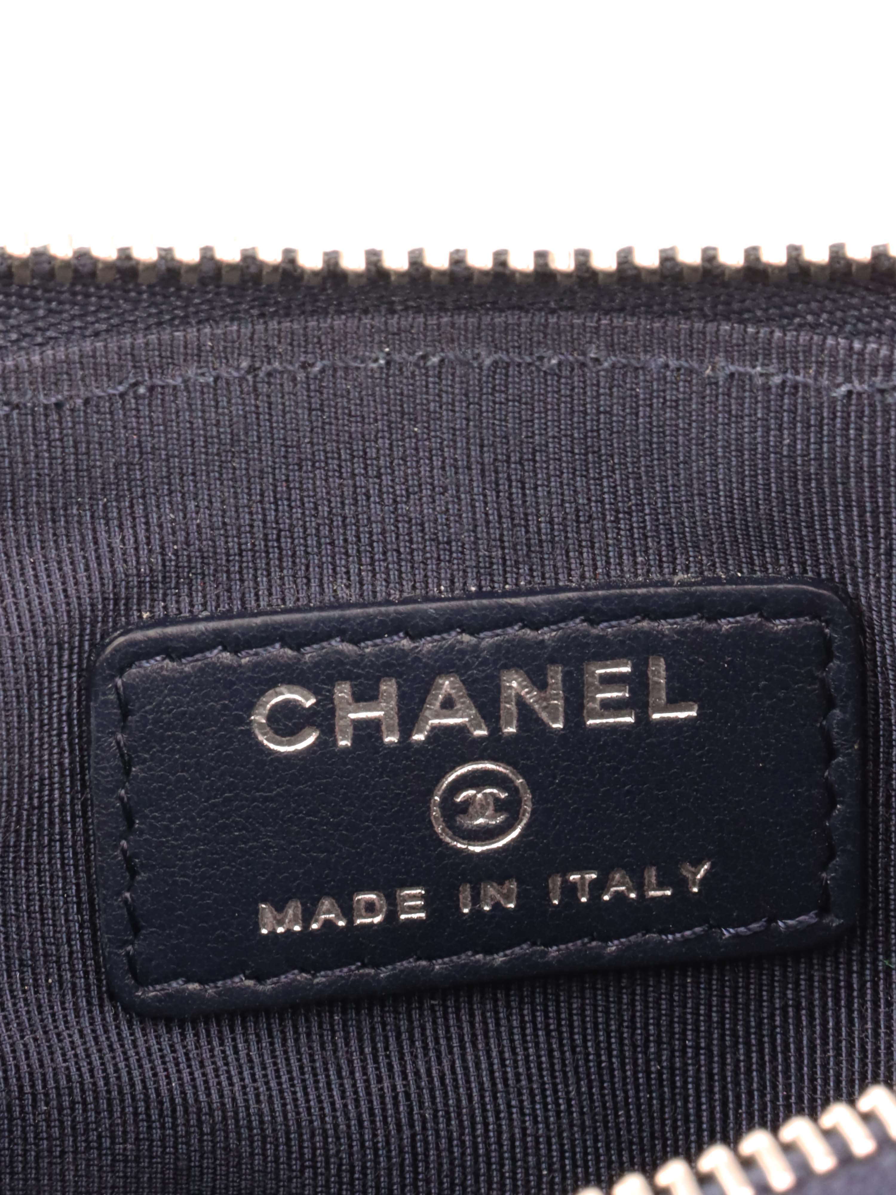 Chanel Navy Blue Lambskin Leather Zip Pouch Wallet for Women | Luxury Designer Clutch for Evening Bags, Travel & Everyday Use