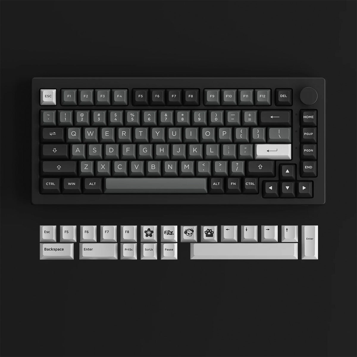 Akko 5075B Plus 75% Wireless Mechanical Keyboard - Black & Silver RGB Backlit, Hot-Swappable Creamy Yellow Switches for Gaming & Typing | Perfect for Office, Home & Esports