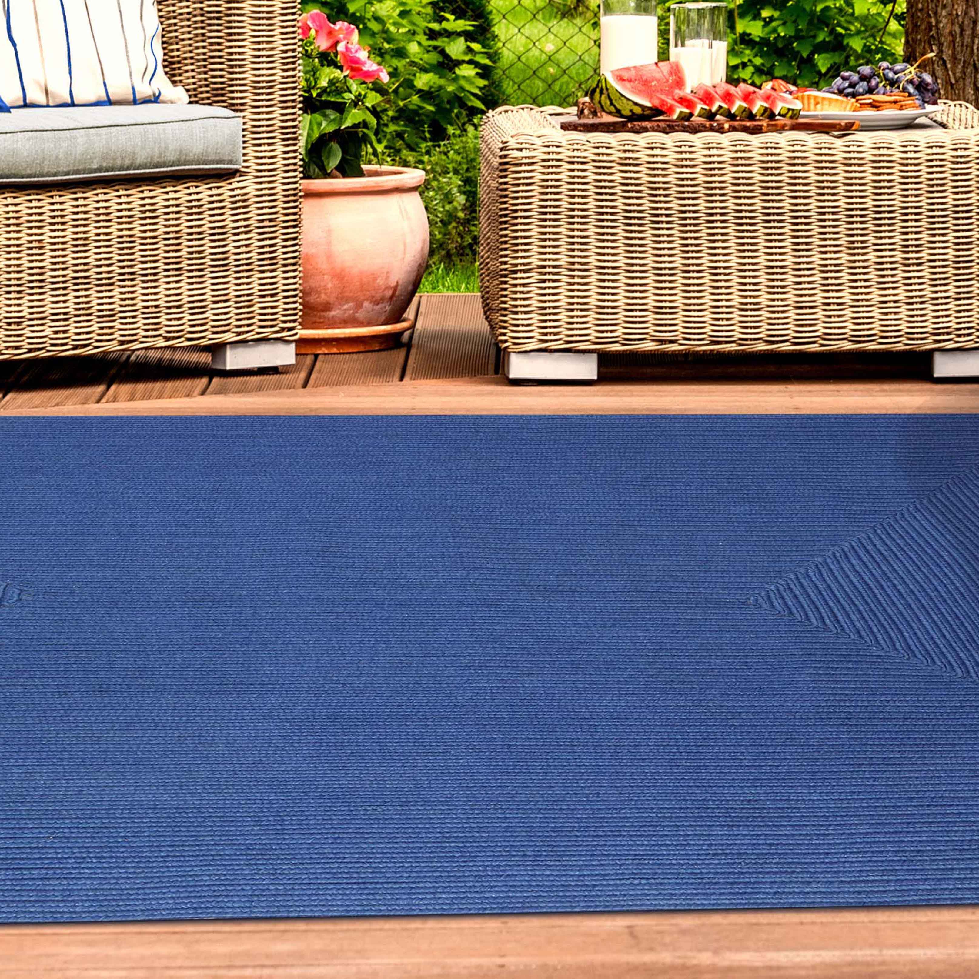 Bohemian Rectangle Braided Area Rug - Non-Slip Indoor Outdoor Rug for Living Room, Bedroom, Patio - Soft Woven Jute Natural Fiber Floor Mat for Home Decor