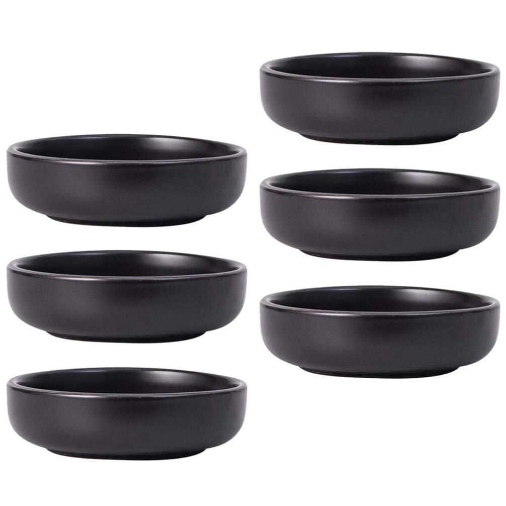 6-Piece Japanese Ceramic Seasoning Bowls - Small Sauce Dishes for Sushi, Soy Sauce, Snacks & Side Dishes - Perfect for Dining, Entertaining & Food Presentation