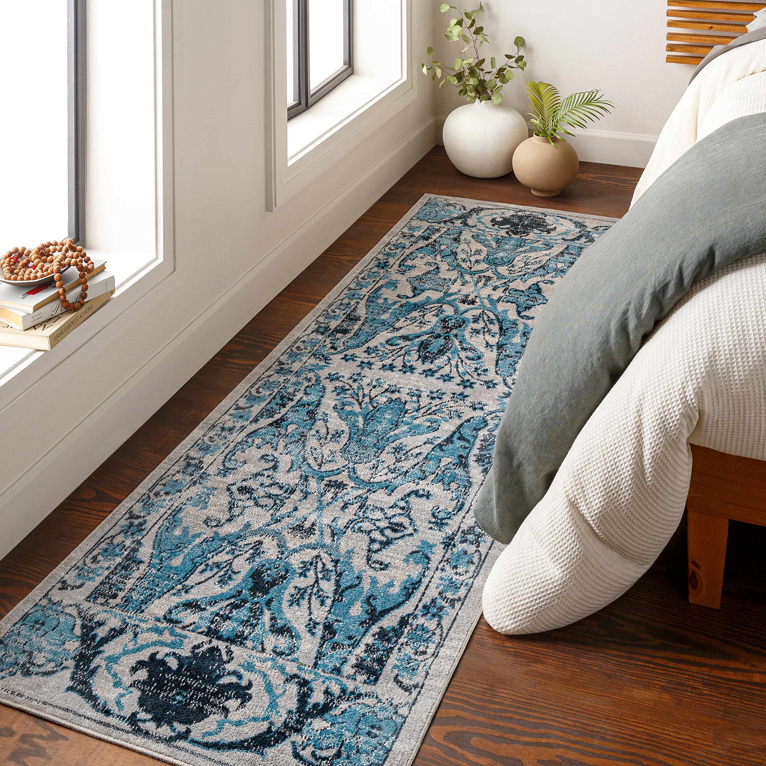 Hauteloom Macalaya Machine Washable Area Rug - Blue & Gray - 9'3