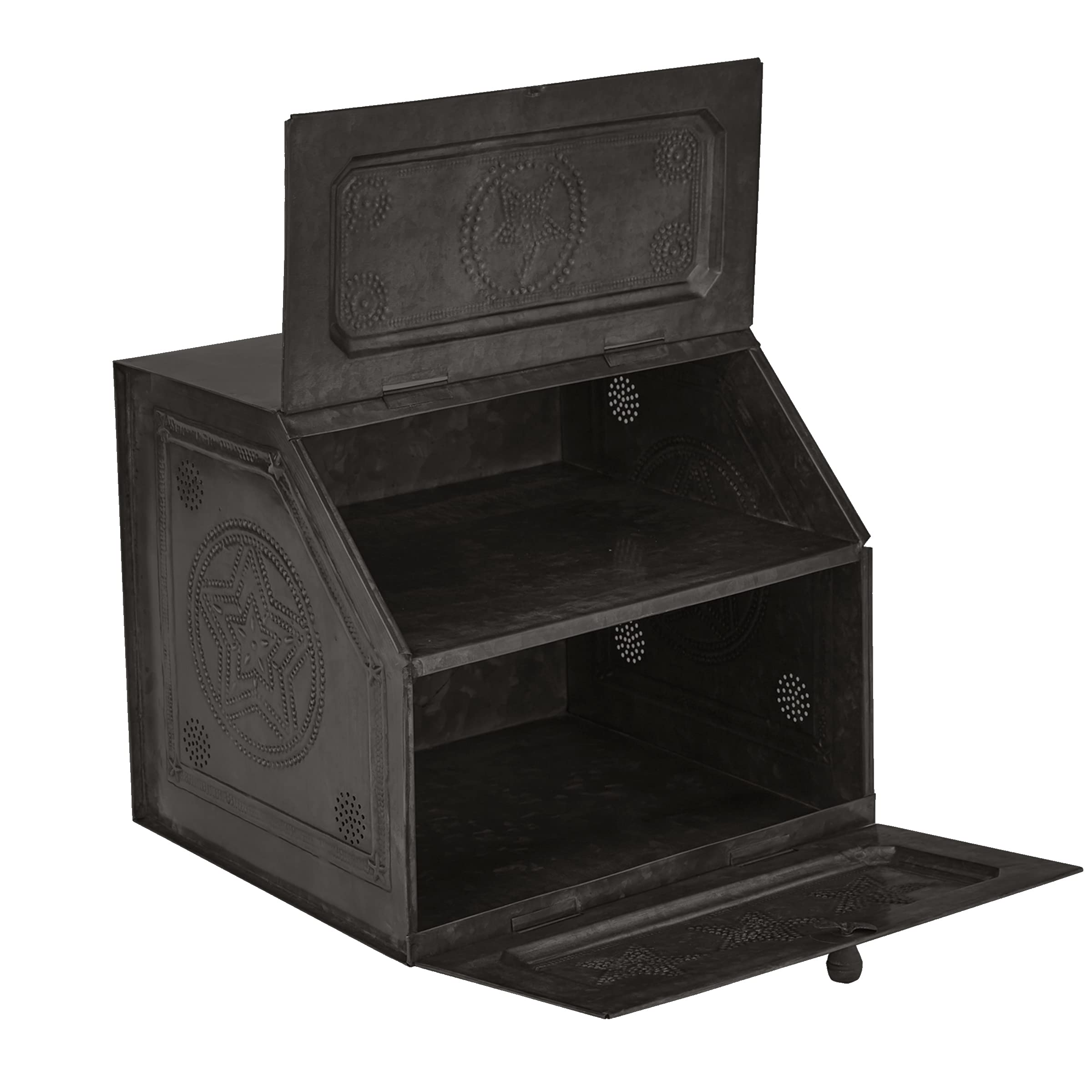 Vintage Style Tin Bread Box - Antique Replica Desk Storage Organizer for Kitchen, Office & Home Decor | 21-190 | Perfect for Storing Bread, Cookies, Office Supplies & More