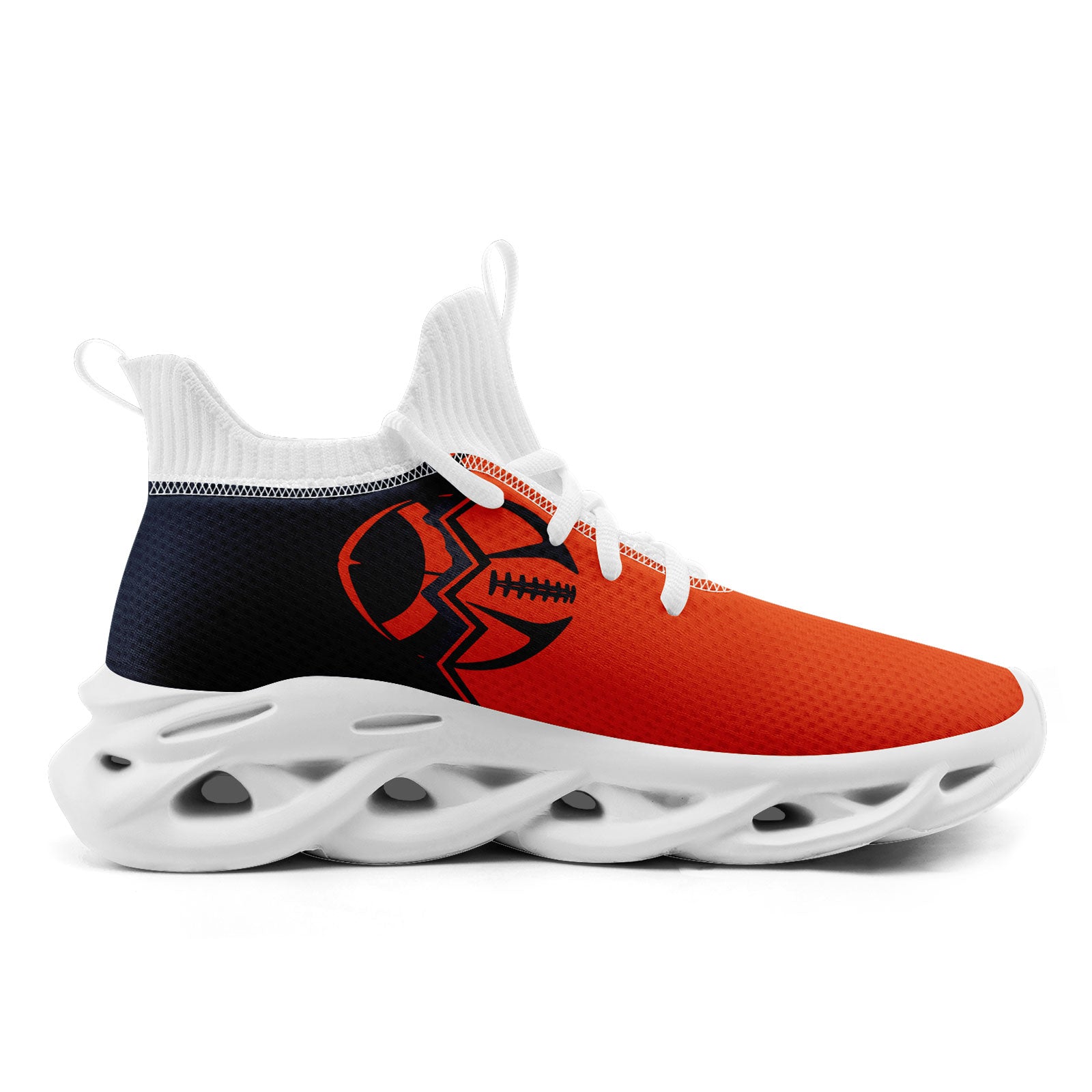 Custom Deep Blue & Orange Illinois MaxSoul Shoes and Hat Set - Personalized Sports Fan Combo D028017 - Perfect for Game Days, Tailgating, and Showing Team Spirit
