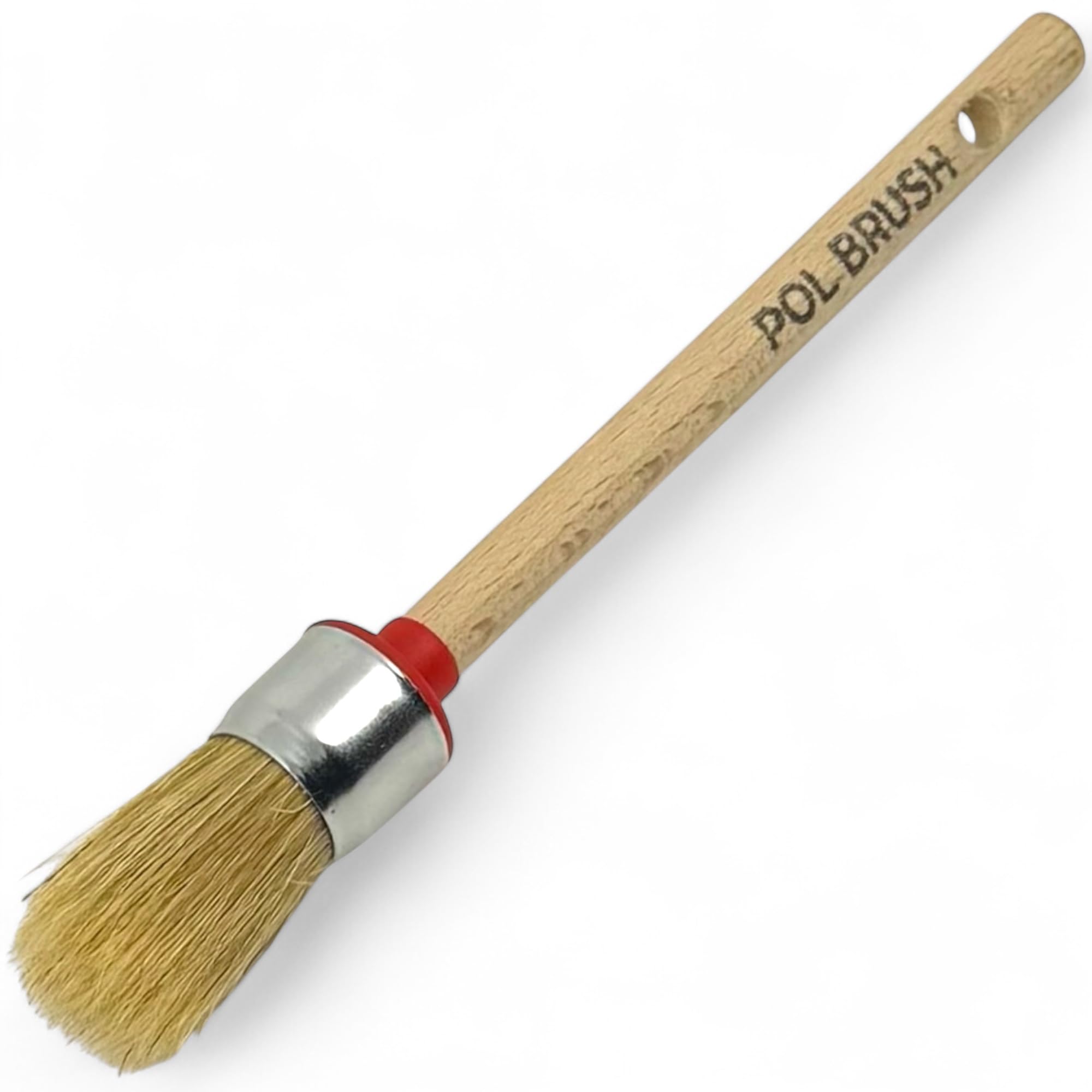 1 Inch Chalk & Wax Round Paint Brush - Premium European Quality Natural Bristles for Home, Wood, Walls, Art, Trim & Furniture - Works with Acrylic, Oil, Stain, Chalk, Wax & Latex Paints - Perfect for DIY Projects, Home Decor & Professional Painting