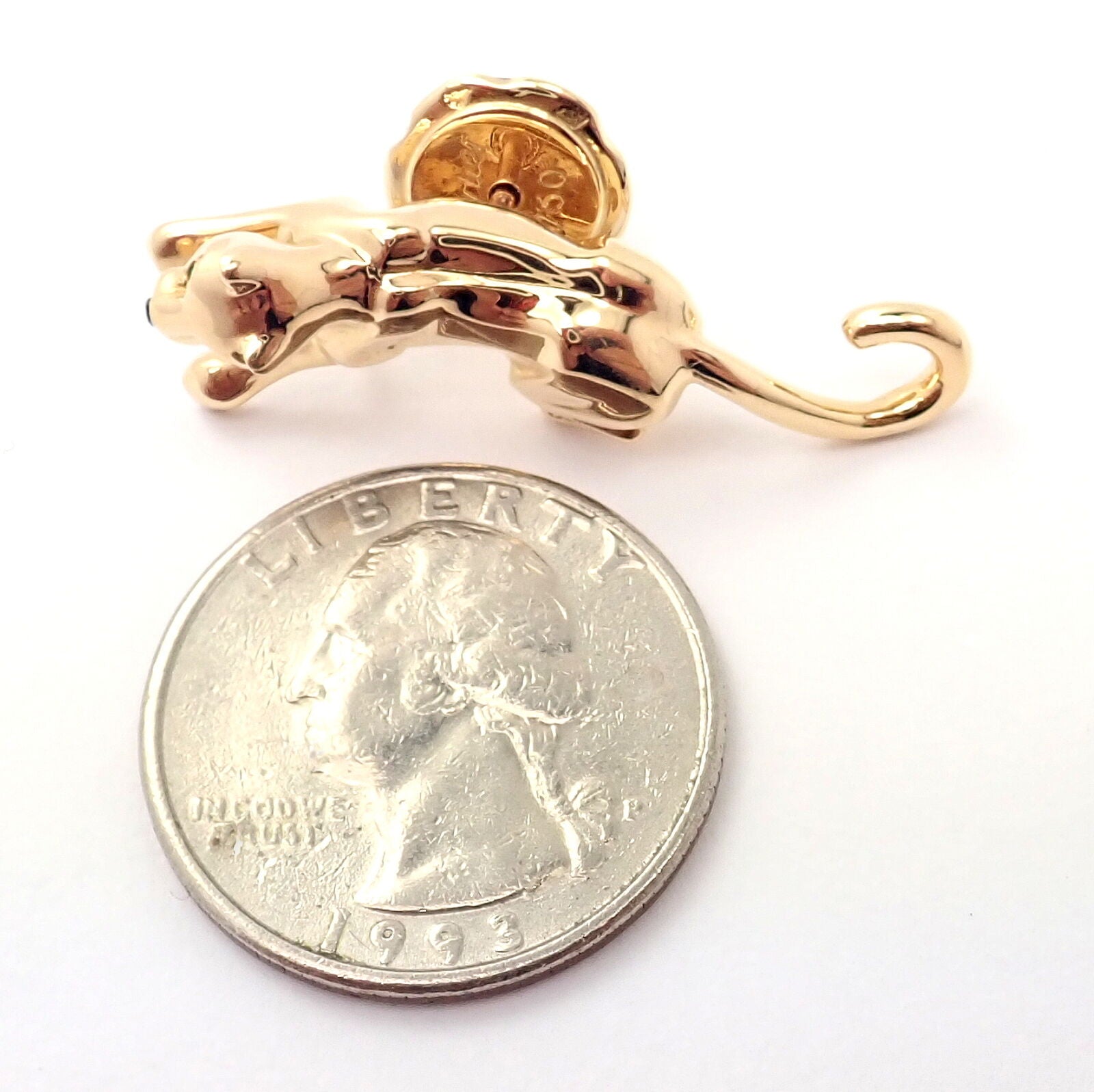 Authentic Cartier Panther Panthere 18k Yellow Gold Tie Lapel Pin - Luxury Jewelry for Men, Perfect for Weddings, Business Meetings & Formal Events
