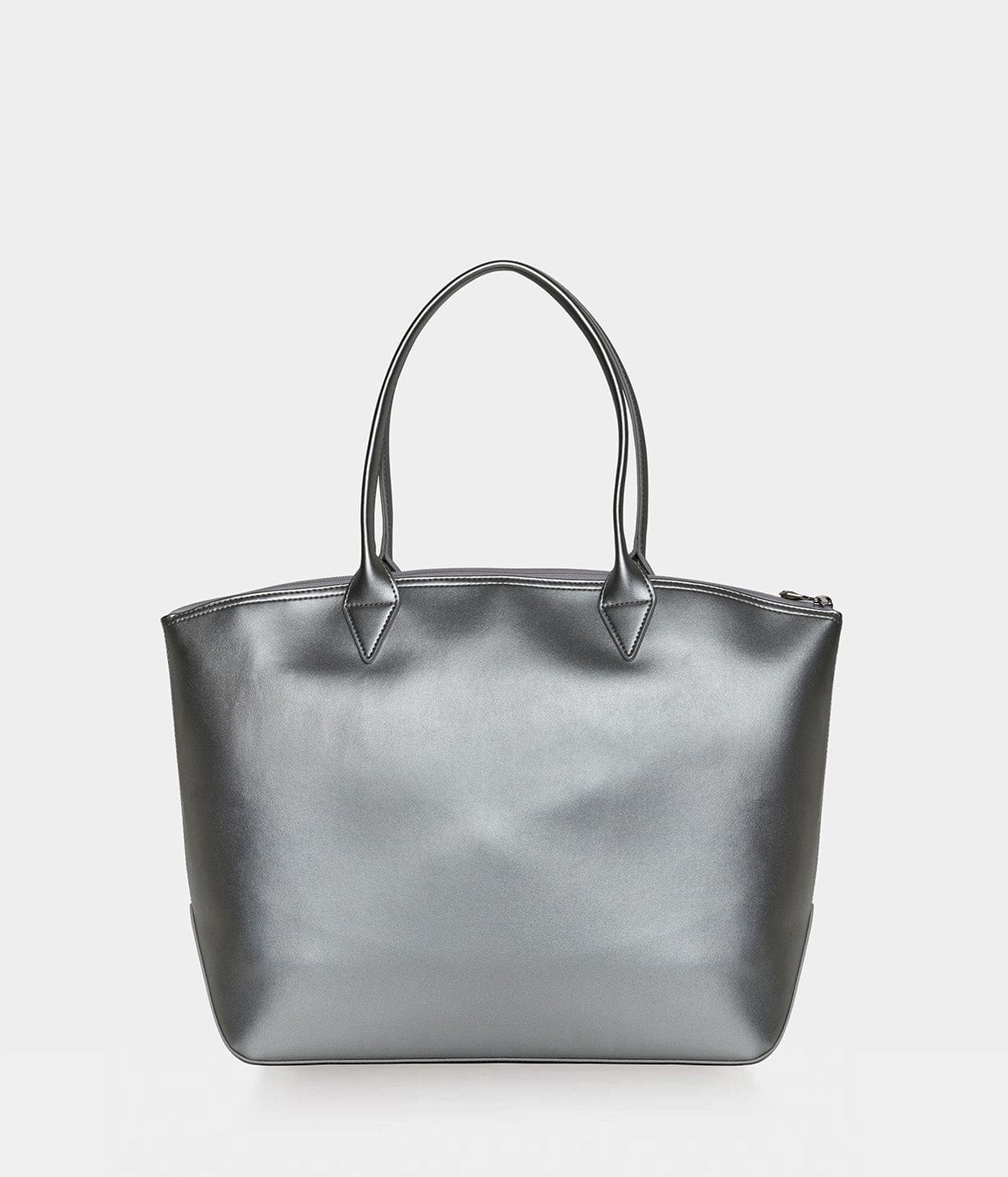 Jolly Apple Skin Vegan Leather Tote Bag - Silver | Eco-Friendly Fashion Accessory for Work, Travel & Everyday Use