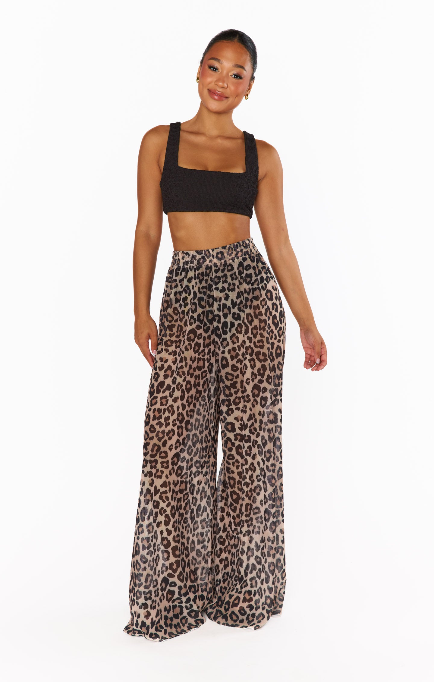 Jet Setter Cheetah Print Mesh Pants - Stylish & Comfortable Women's Fashion for Travel, Nightlife & Casual Wear