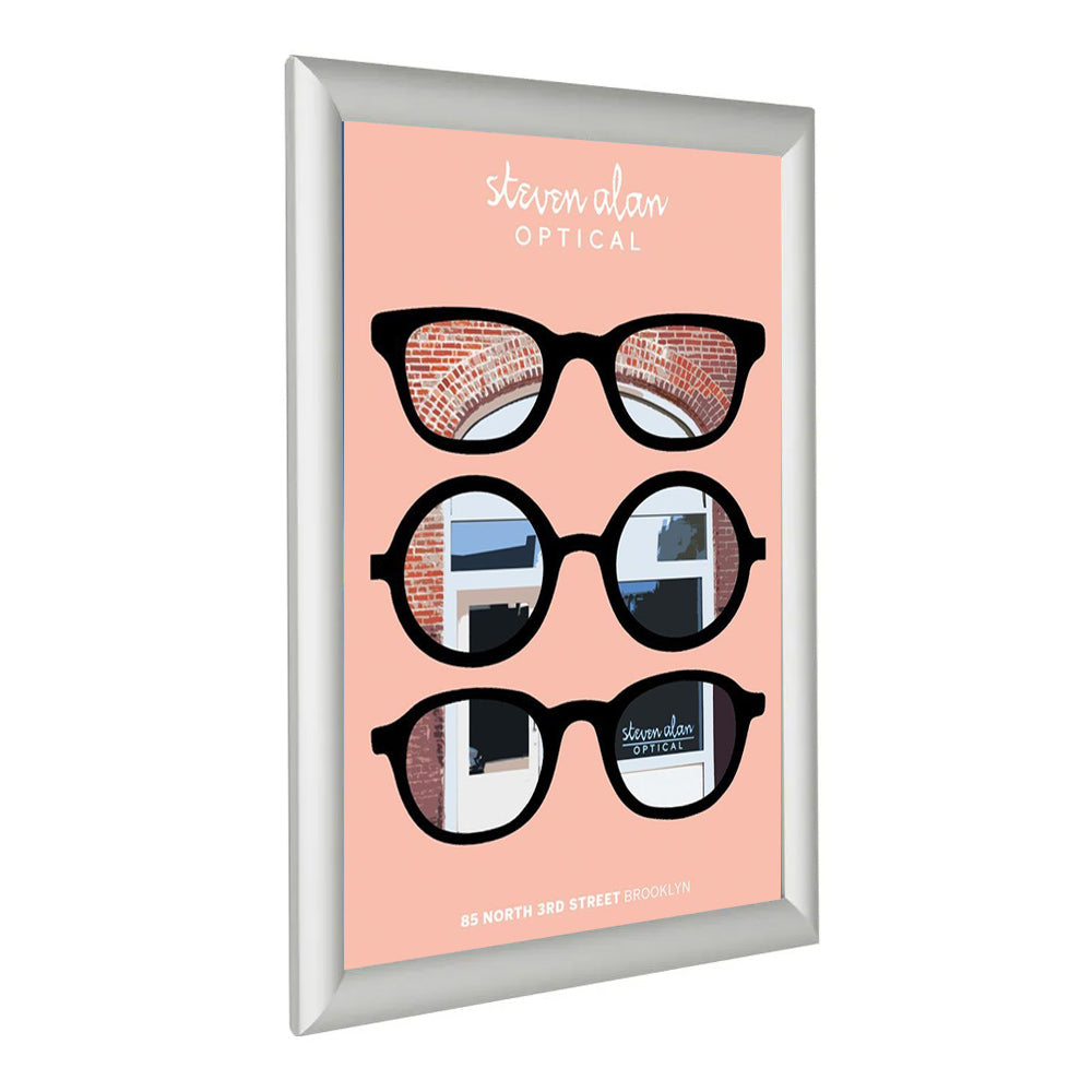 Fireproof 8.5x11 Snap Frame - 1 Inch Silver Aluminum Sign Holder for Menu Boards, Safety Signs & Office Displays - Heat Resistant & Durable