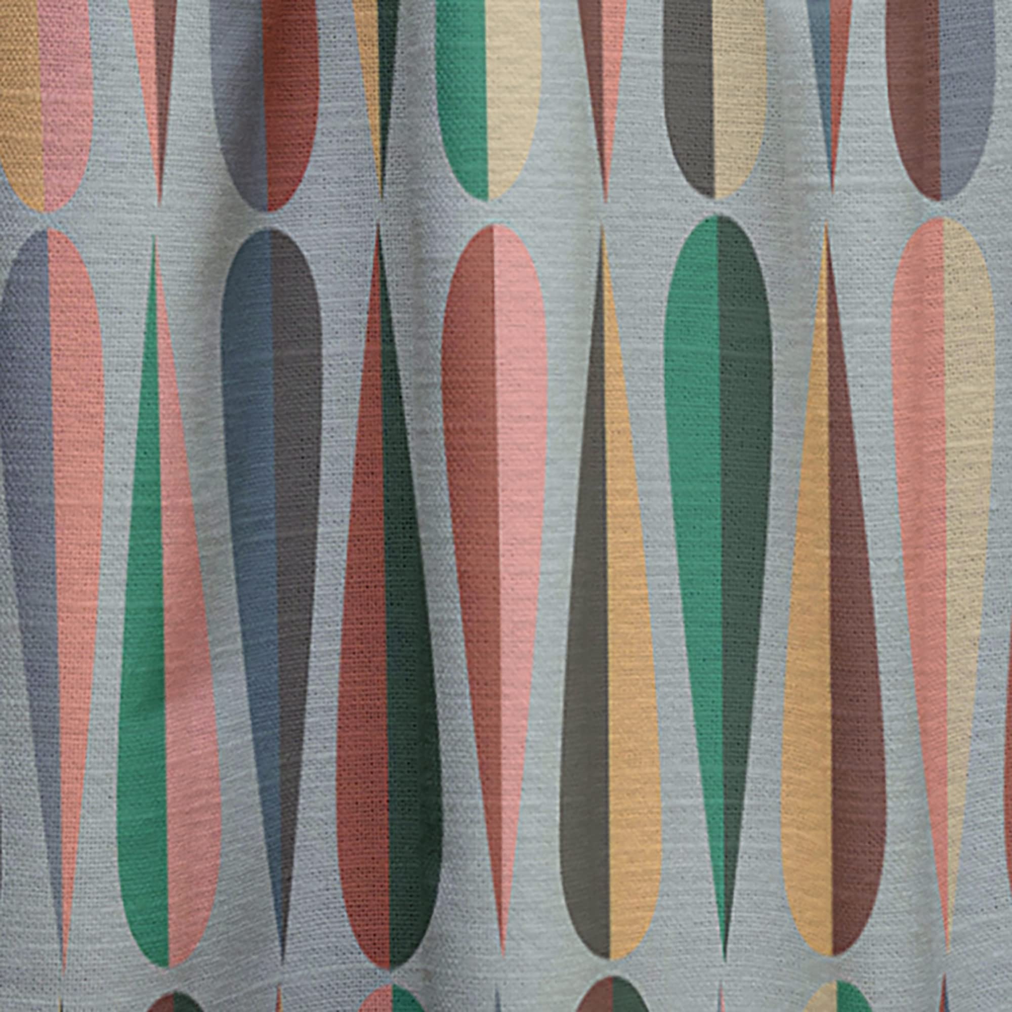 DesignQ Retro Abstract Drops IX Thermal Insulated Curtains - Single Panel 52x63 Inch - Blackout Drapes for Bedroom & Living Room - Perfect for Home Decor & Light Control