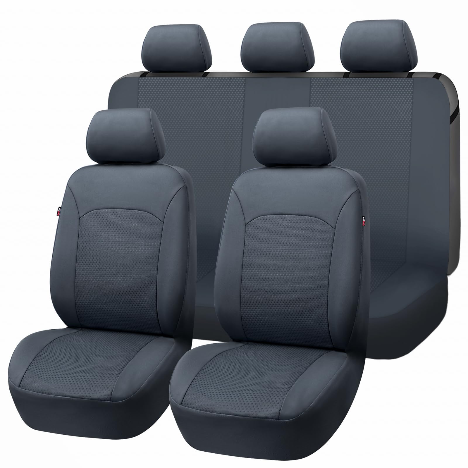 Premium Car Seat Covers for Front Seats & Rear Bench - Universal Fit Polyester Protectors with Easy Installation | Split Design for Cars, Trucks (Men & Women) | Perfect for Road Trips, Daily Commutes & Vehicle Protection