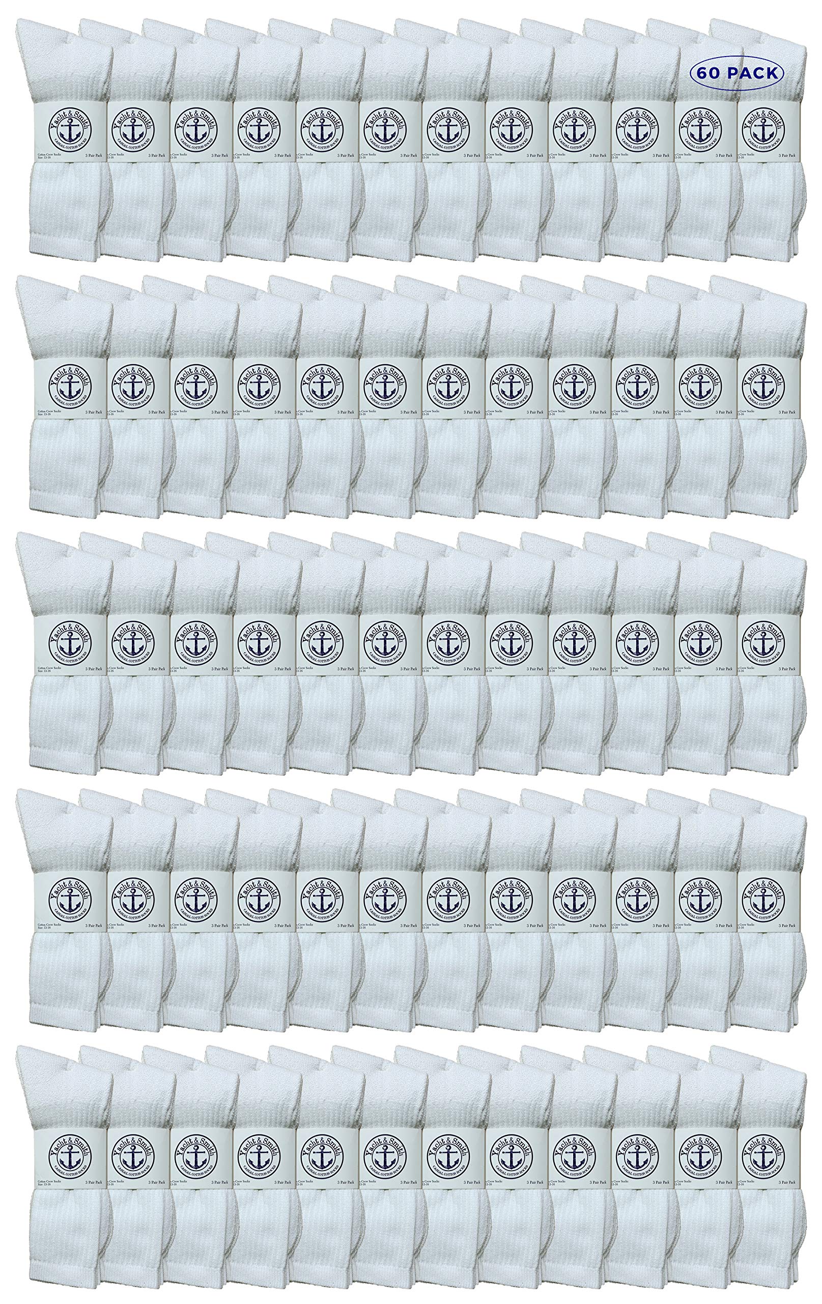 **Yacht & Smith Big and Tall Men's Sport Crew Socks – Bulk Wholesale King Size Athletic Socks for Workout, Running & Casual Wear – SOCKS'NBULK**