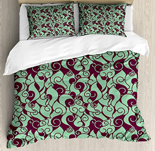 Almond Green and Dark Fuchsia