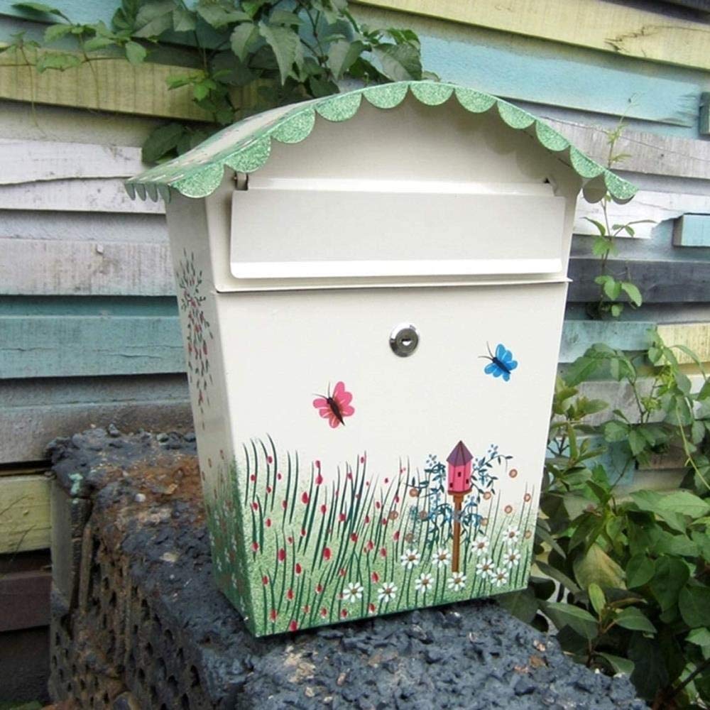 Creative Wall-Mounted Mailbox Postbox - Rustic Painted Office Inbox for Home & Office Decor | Perfect for Mail Organization in Entryway, Living Room or Workspace