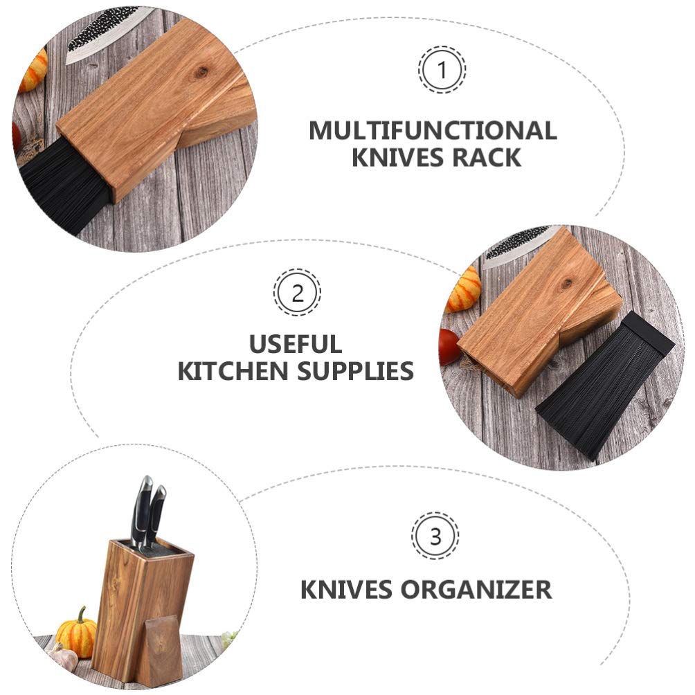 DOITOOL Universal Wooden Kitchen Slot Holder - Small Block Storage Rack & Organizer Stand for Spices, Utensils, and Kitchen Tools | Perfect for Countertop Organization in Home & Restaurant Kitchens