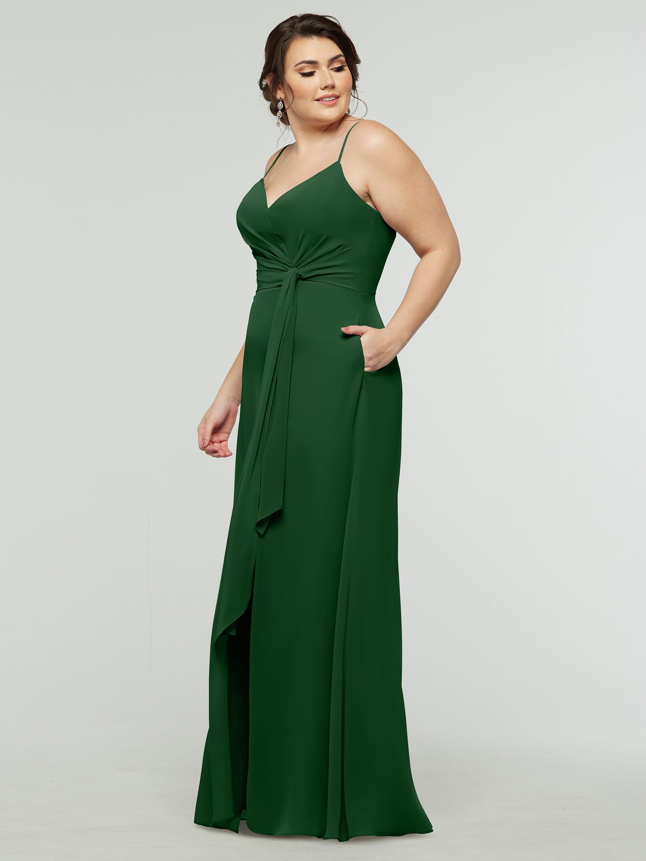 Elegant 80182 Chiffon A-Line Bridesmaid Dress with V-Neck & Spaghetti Straps - Perfect for Weddings, Prom, Formal Events & Special Occasions