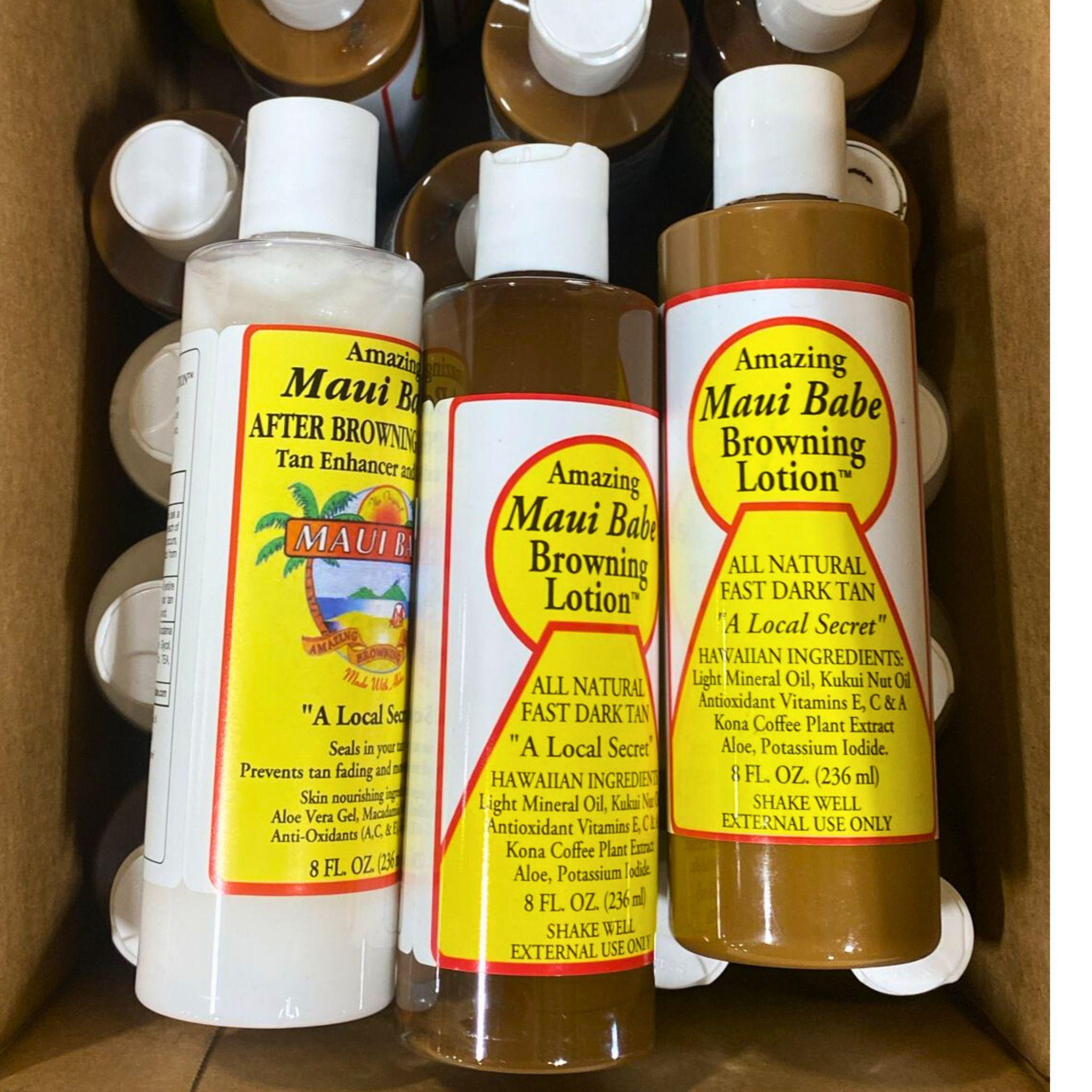 **Maui Babe Browning Lotion & Tan Enhancer - 34 Pack for Sunless Tanning & Skin Healing - Perfect for Beach, Pool & Vacation Glow**