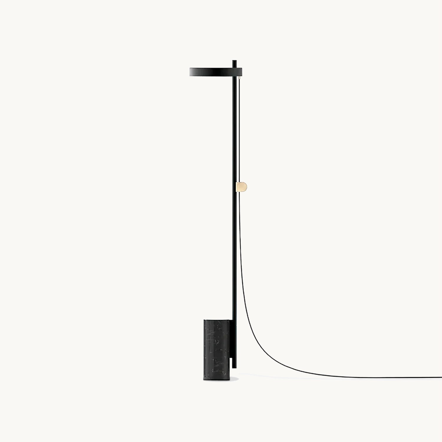 Modern Cylinder Base Standing Floor Lamp - Adjustable Height LED Living Room Light for Bedroom, Office & Reading Corner