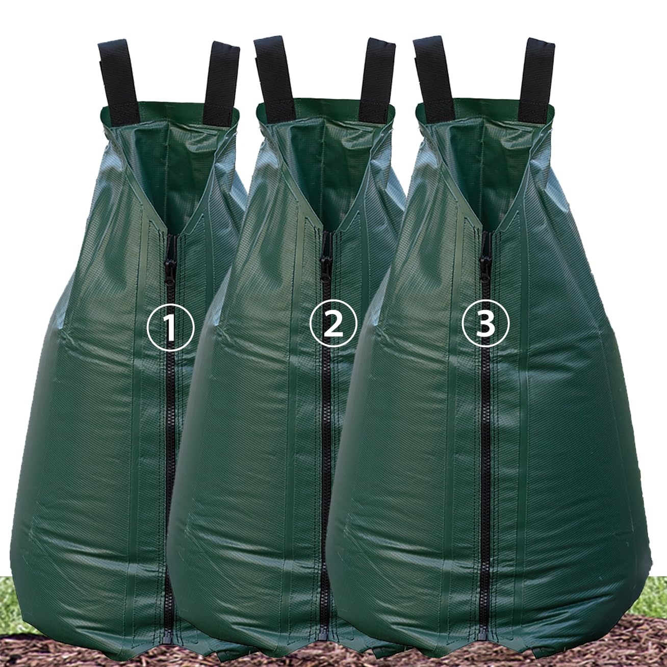 USHIGHTLIGHT 20 Gallon Tree Watering Bag - Slow Release Drip Irrigation System for Trees | Portable & Water Saving | Ideal for Landscaping, Garden Care & Drought Protection (Pack of 3)