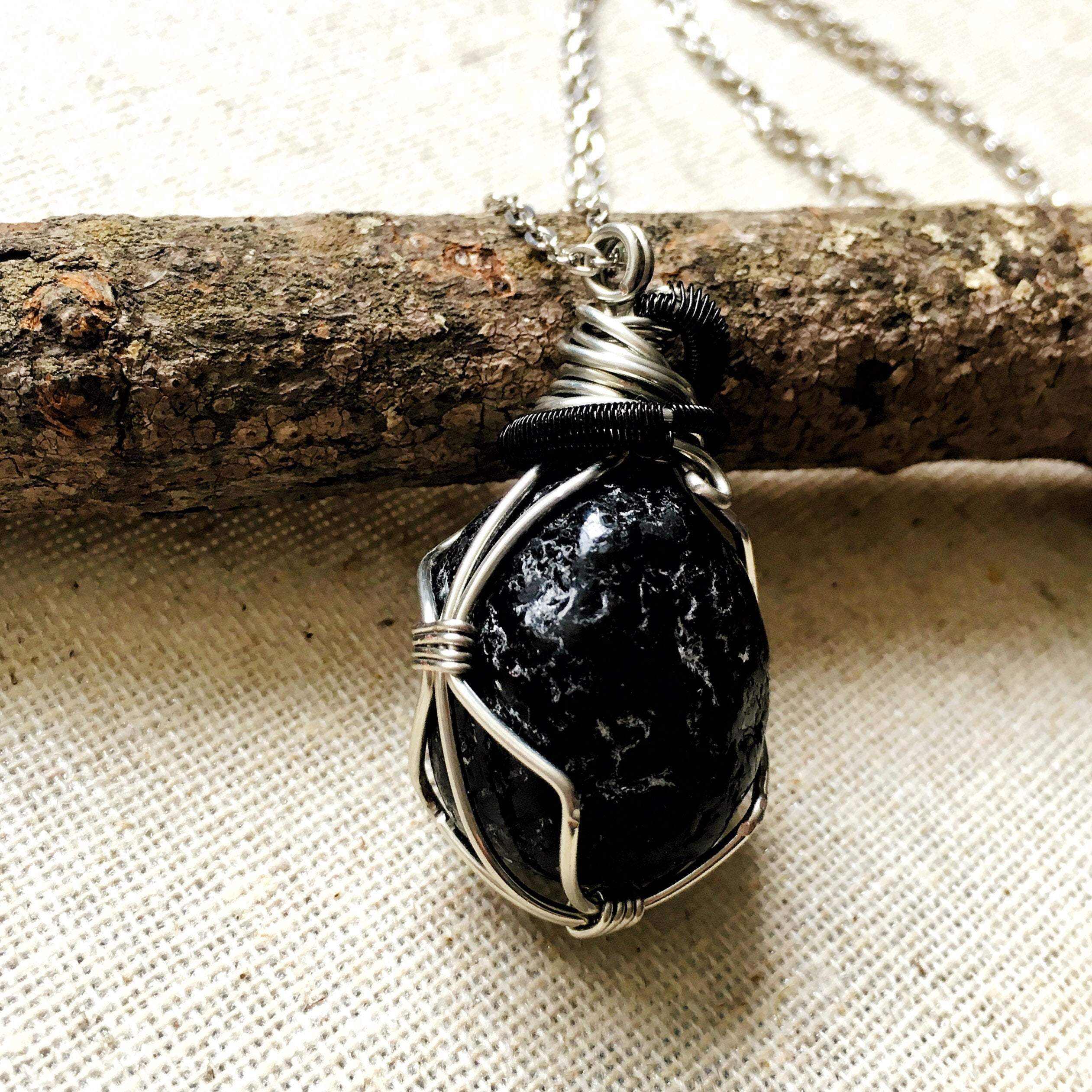 Original Apache Tears Obsidian Crystal Necklace - Healing Stone Jewelry for Women, Protection & Stress Relief - Perfect for Meditation, Yoga & Spiritual Gifts